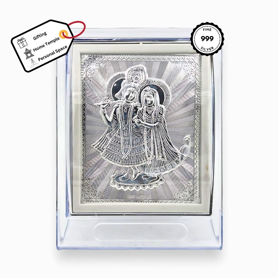 Radha Krishna Silver Frame (999 Pure Silver)