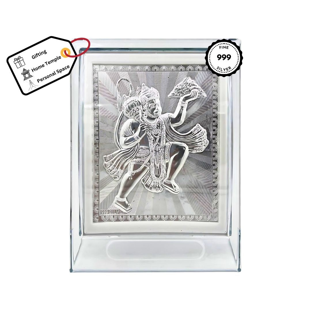 Hanumanji Silver Frame (999 Pure Silver)