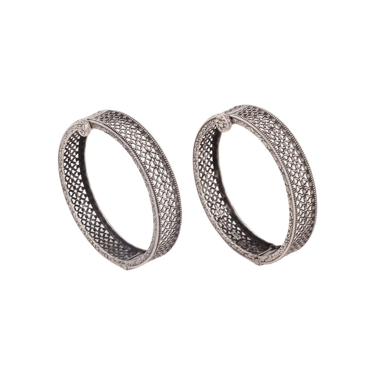 Mesh Carved Openable Bangles (Pair)