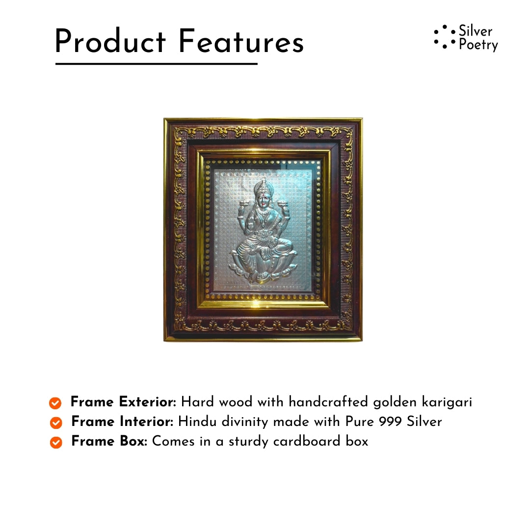 Laxmi Mata Silver Wall Frame (999 Pure Silver)