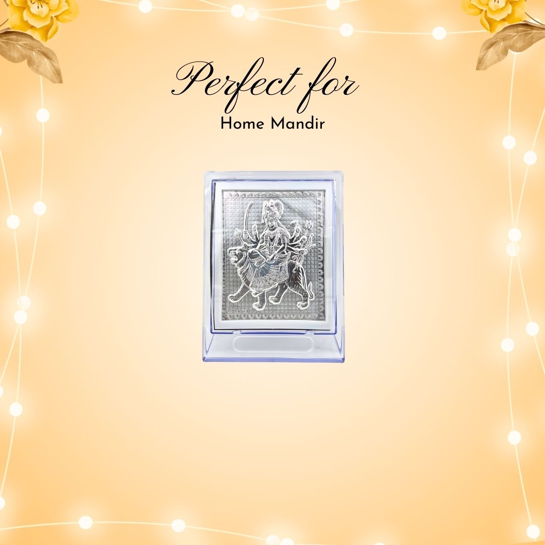 Durga Maa Silver Frame (999 Pure Silver)