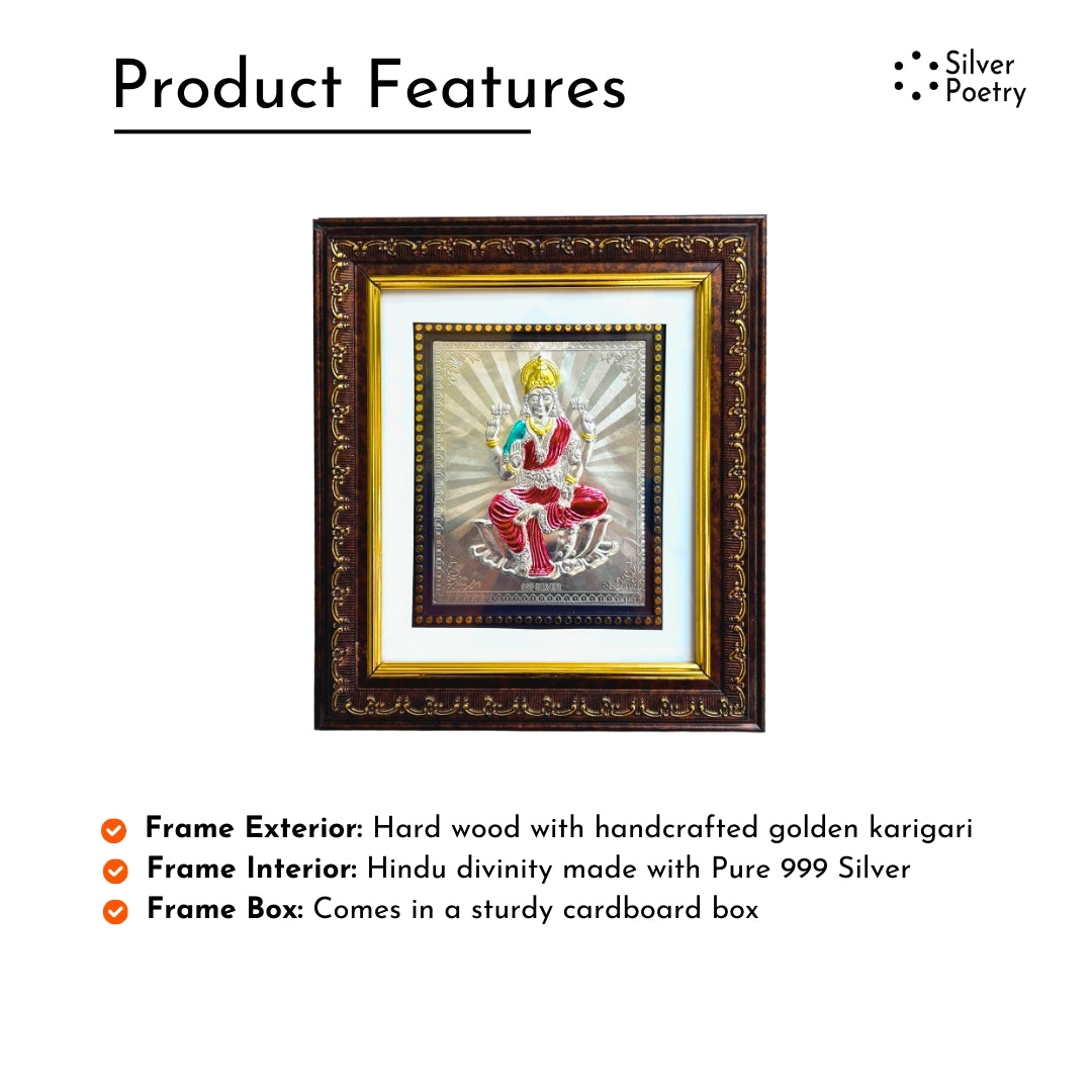 Maa Laxmi Silver Wall Frame (999 Pure Silver)