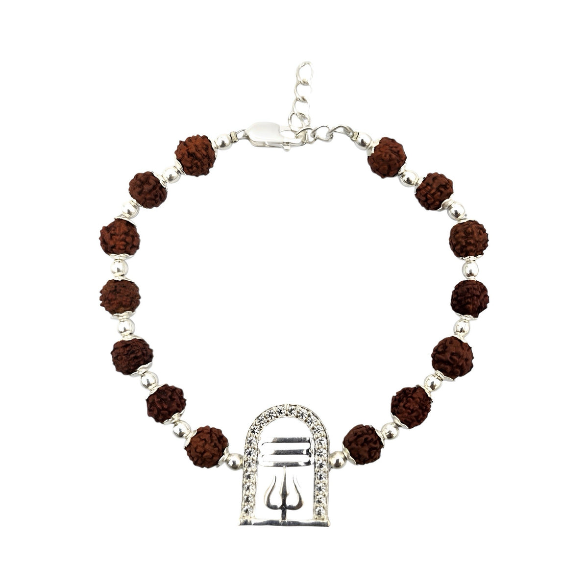 ‘Shivling’ 925 Sterling Silver Rudraksha Beads Bracelet