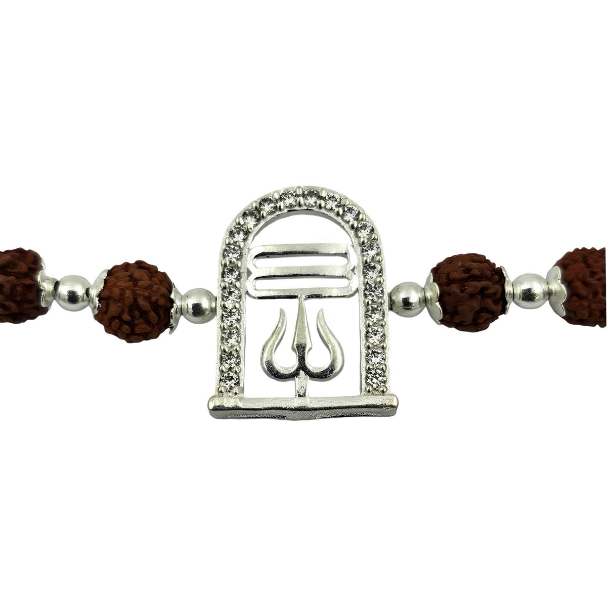 ‘Shivling’ 925 Sterling Silver Rudraksha Beads Bracelet