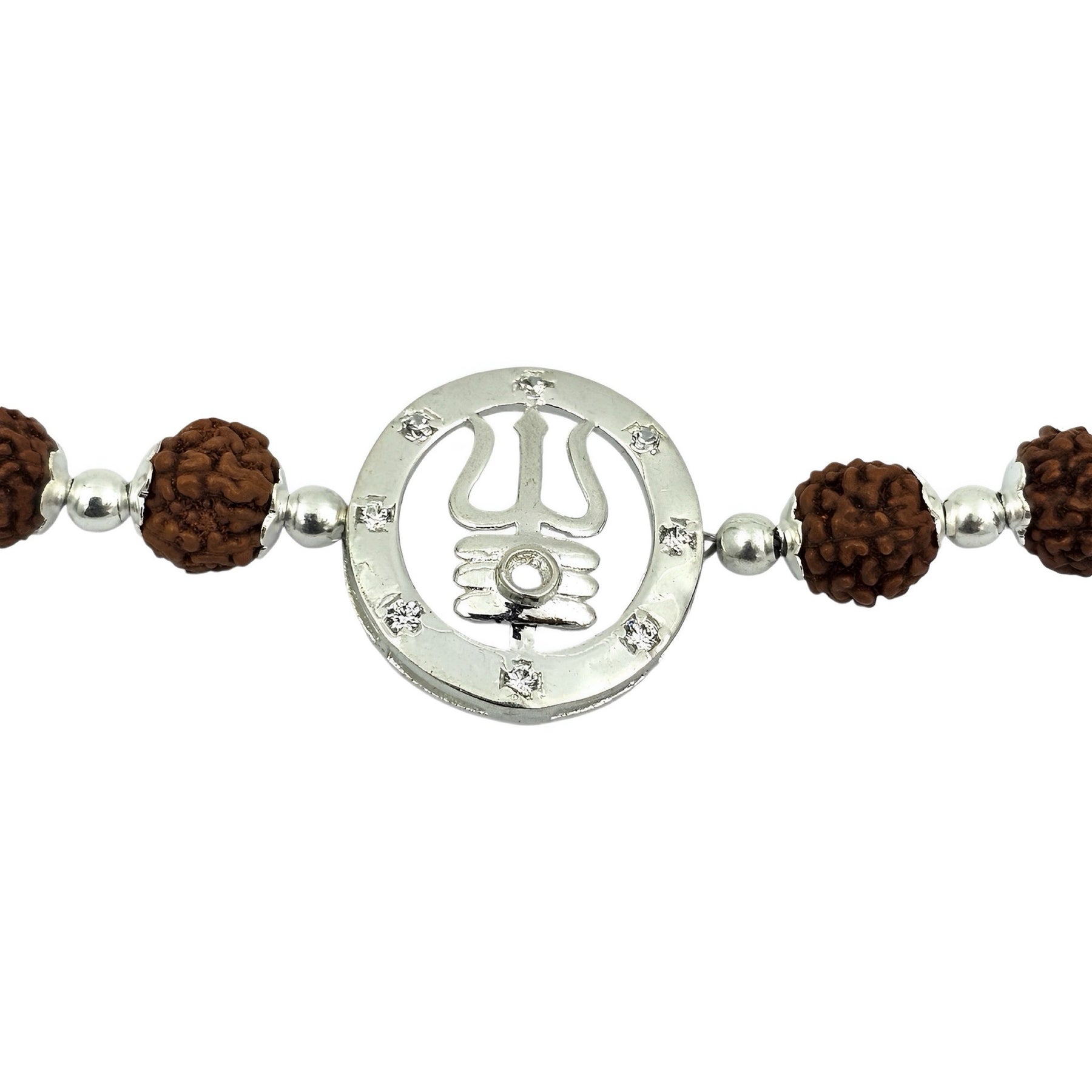 ‘Tripund Tilak’ 925 Sterling Silver Rudraksha Beads Bracelet