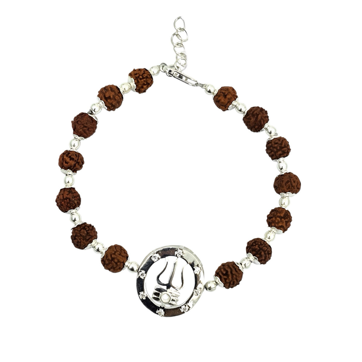 ‘Tripund Tilak’ 925 Sterling Silver Rudraksha Beads Bracelet