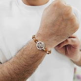 ‘Shree’ 925 Sterling Silver Rudraksha Beads Bracelet