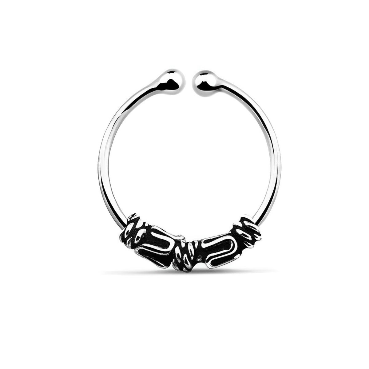 Double SS Clip-On Nose Ring