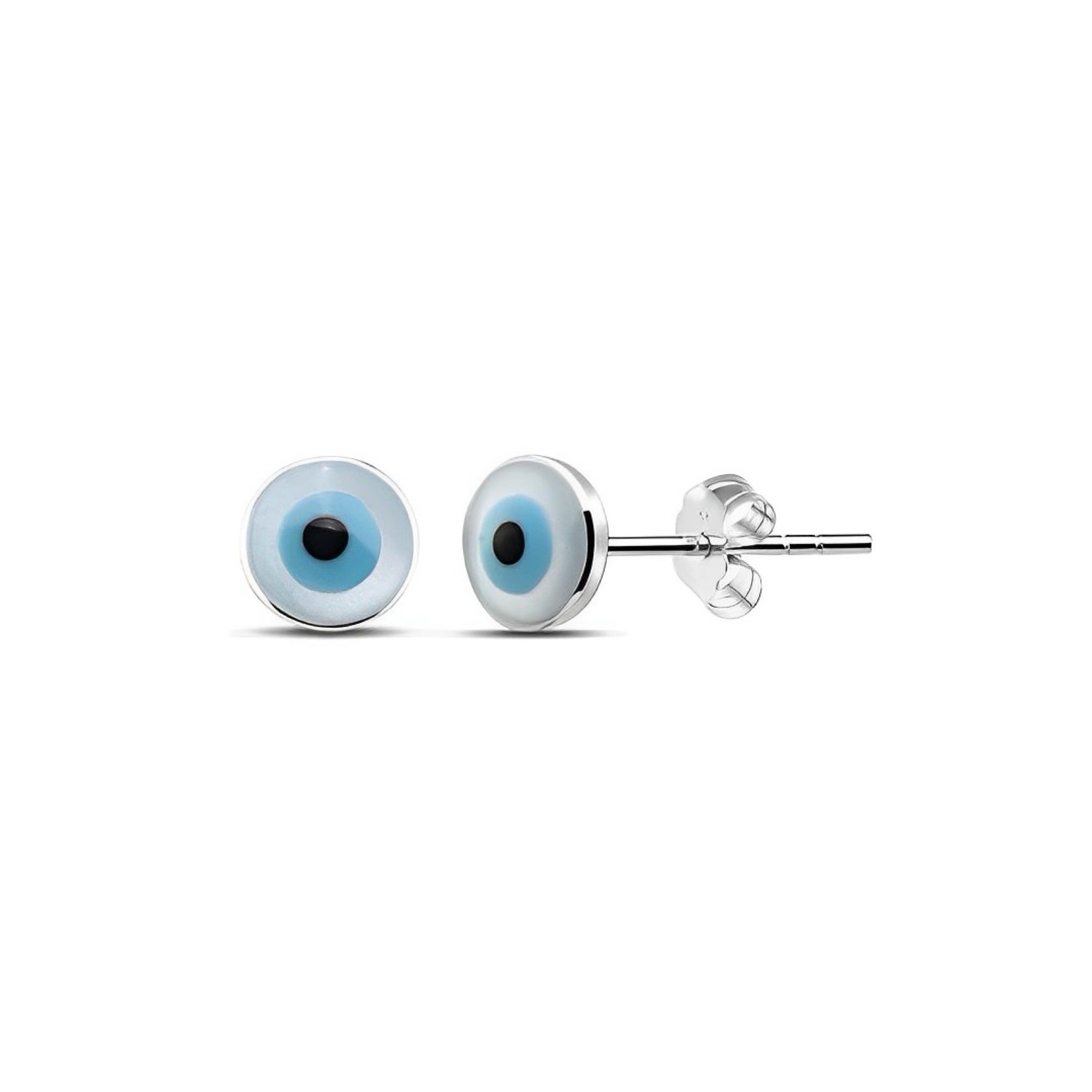 Round Shape Shiva Eye Stone Ear Studs