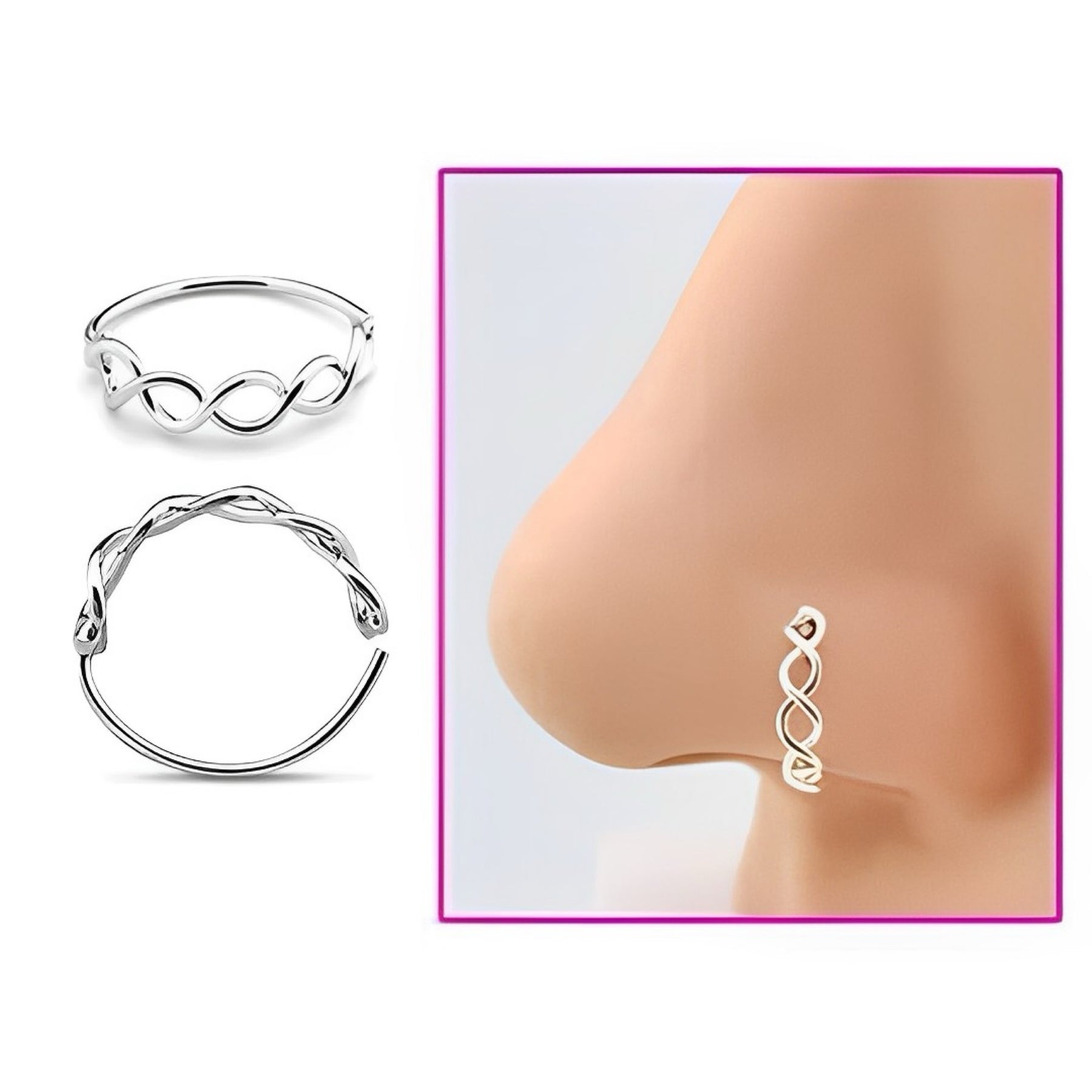 Silver Nose Hoops