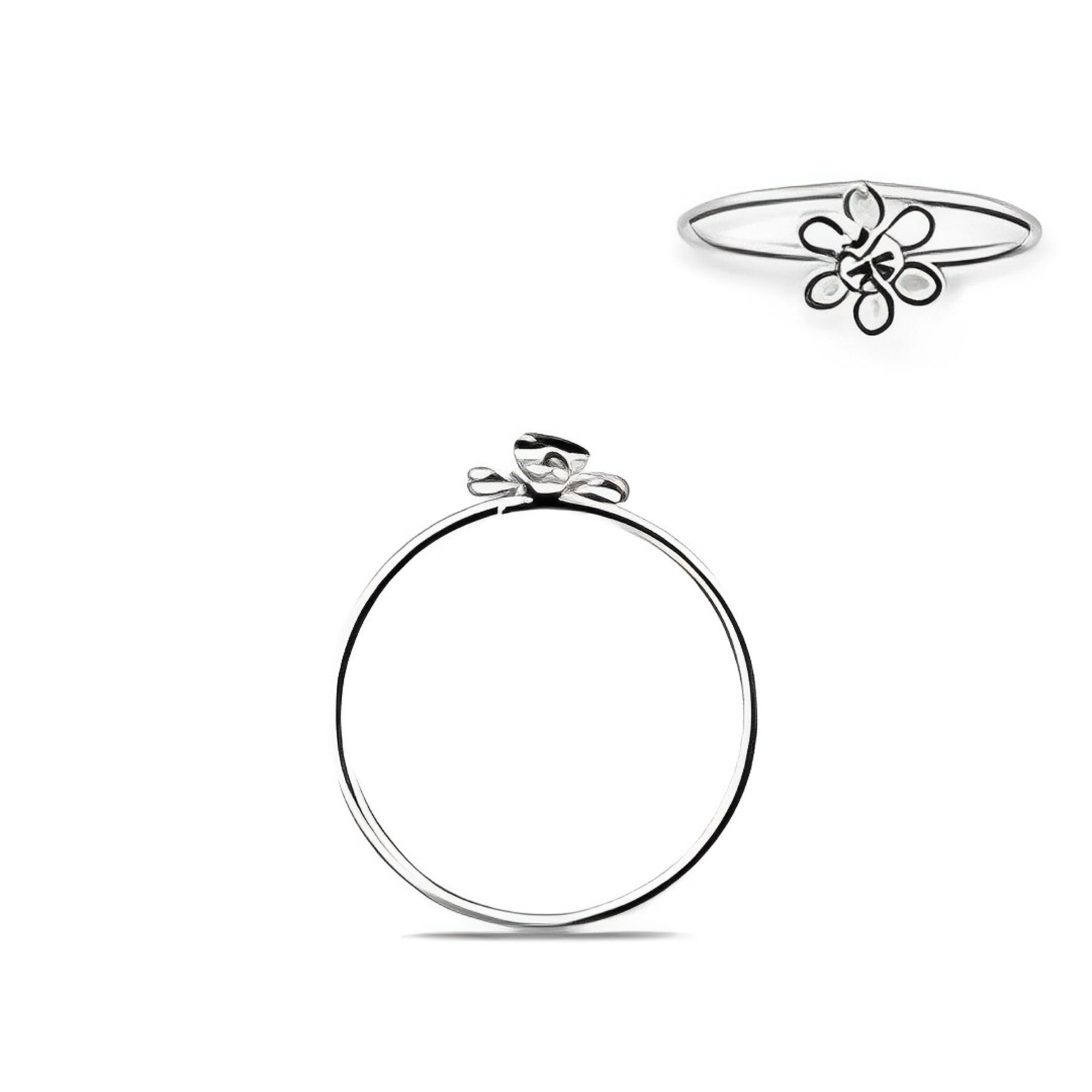 Silver Flower Nose Hoop