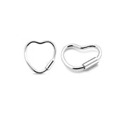 Silver Heart Nose Hoop