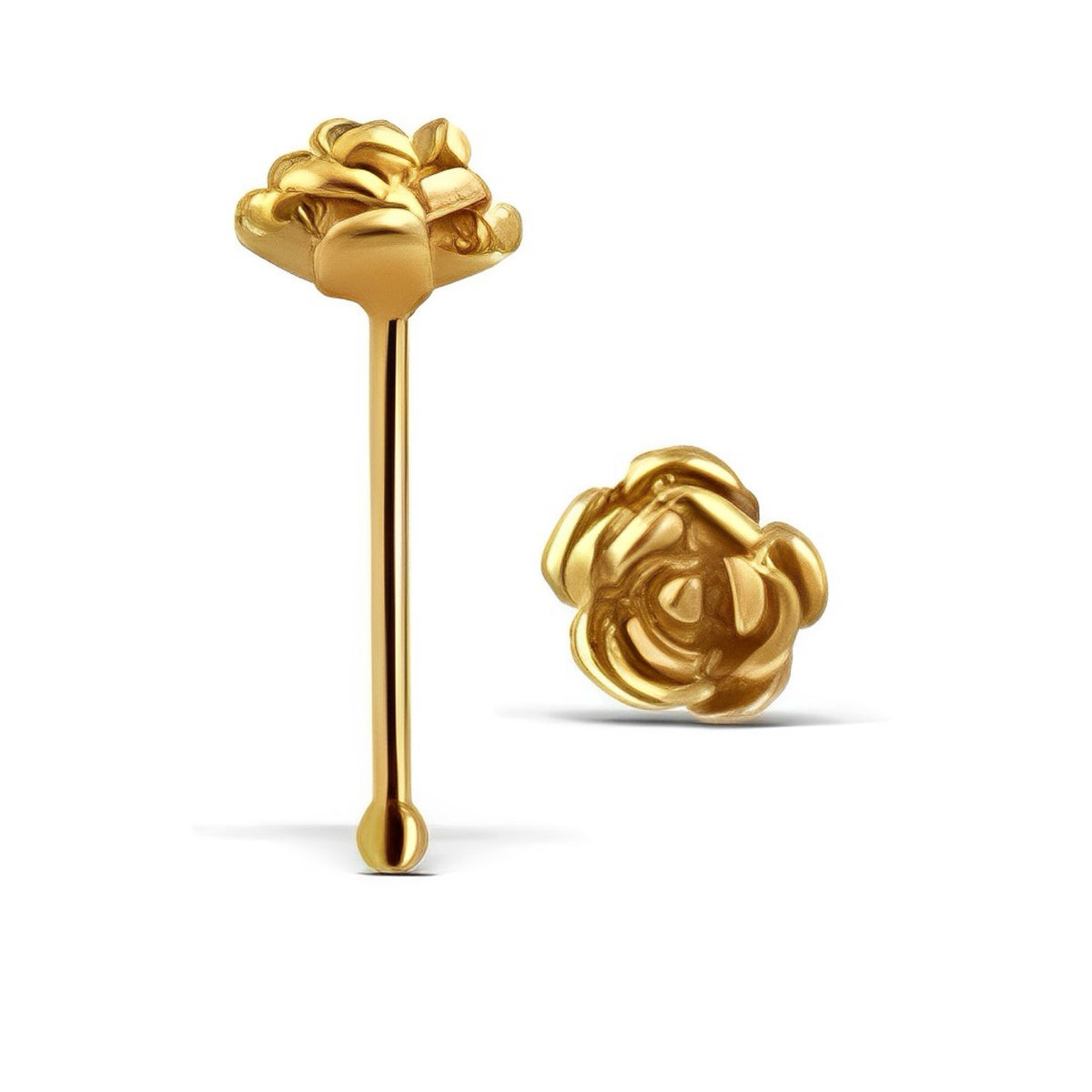 Gold Plated Rose Flower Nosepin