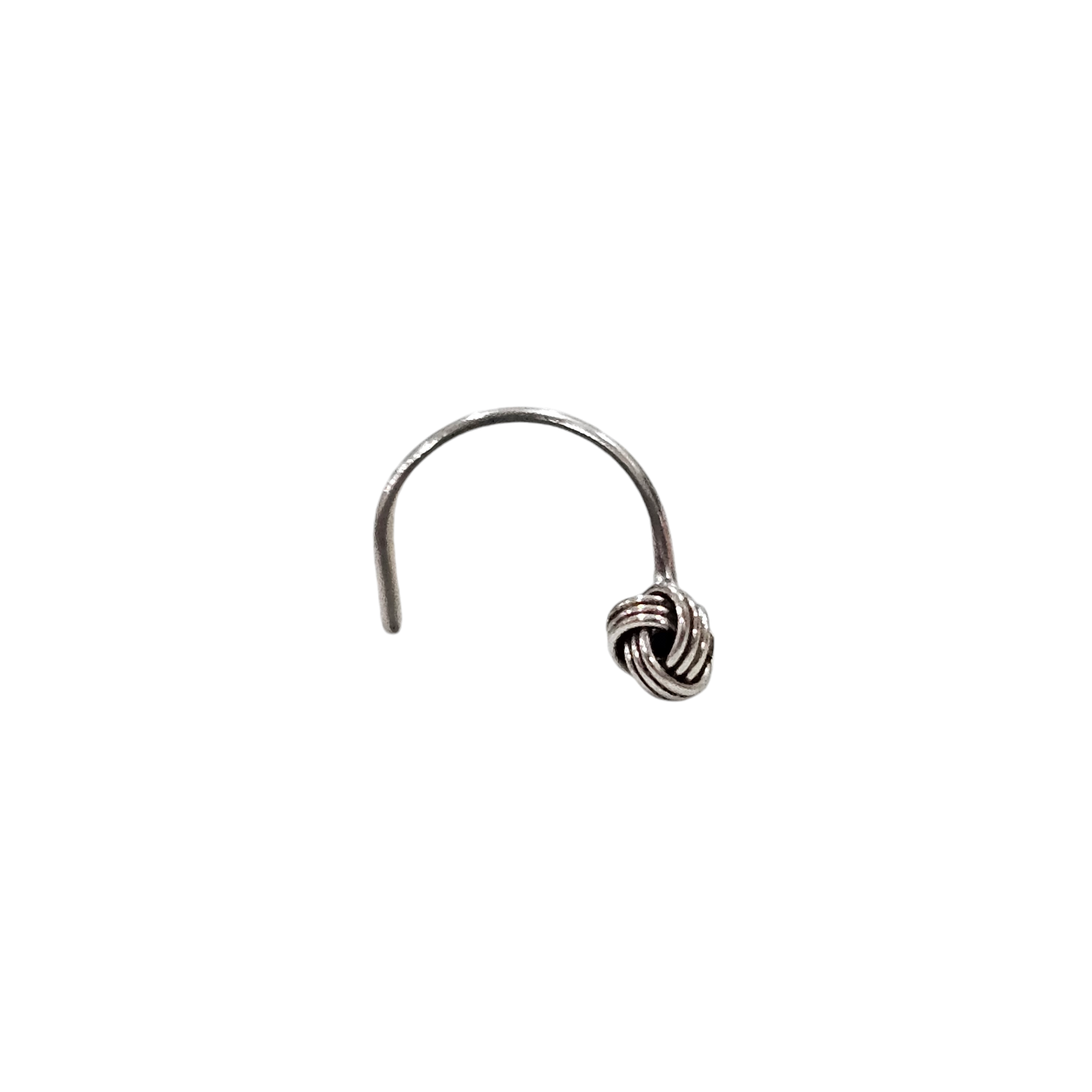 The Oxidised Knot of Silver Nose Pin