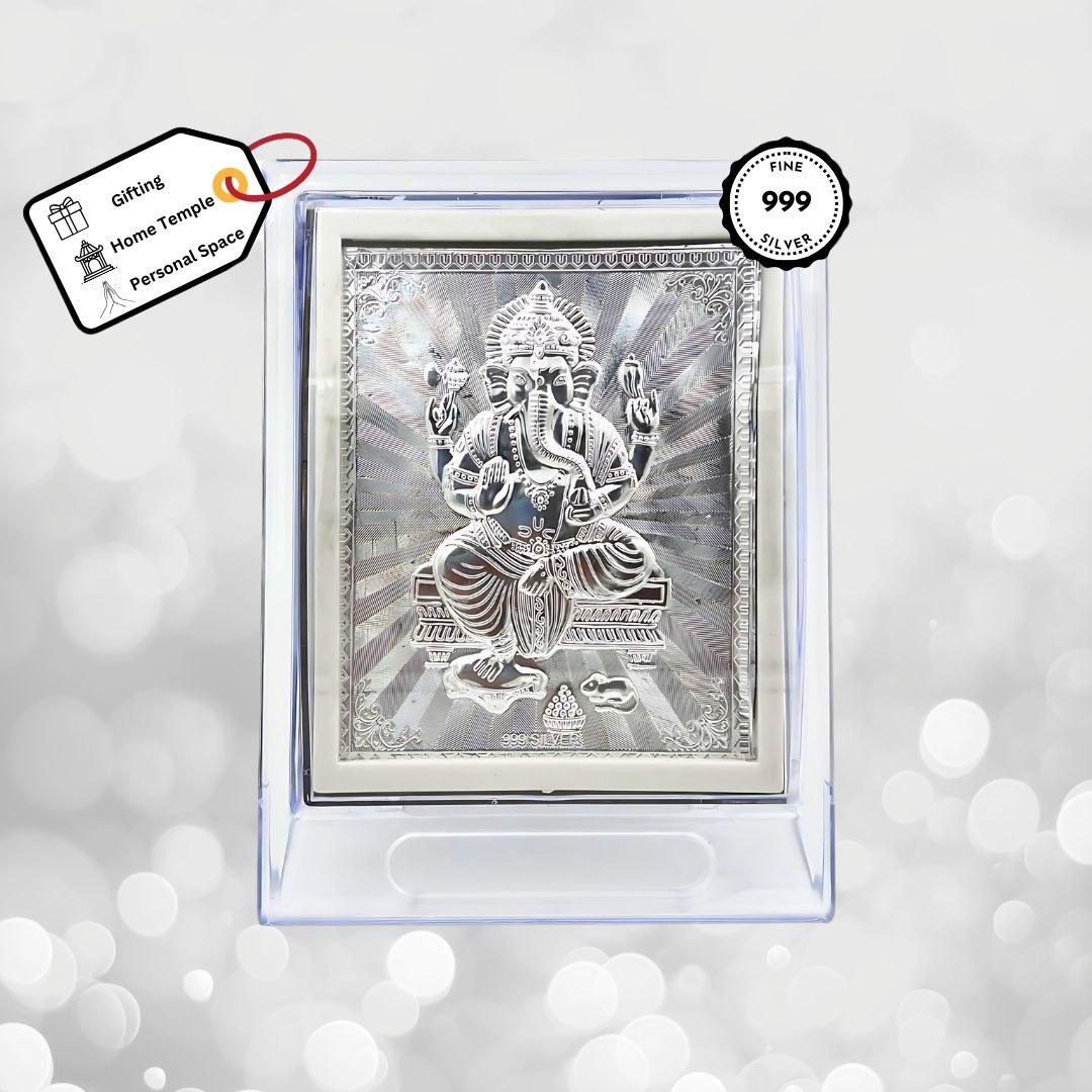 Ganeshji Silver Frame (999 Pure Silver)