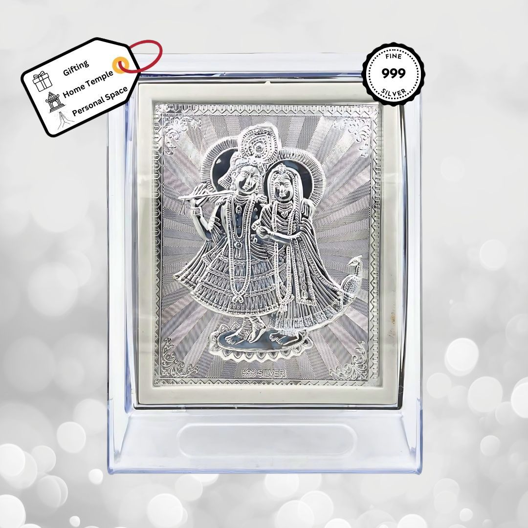 Radha Krishna Silver Frame (999 Pure Silver)