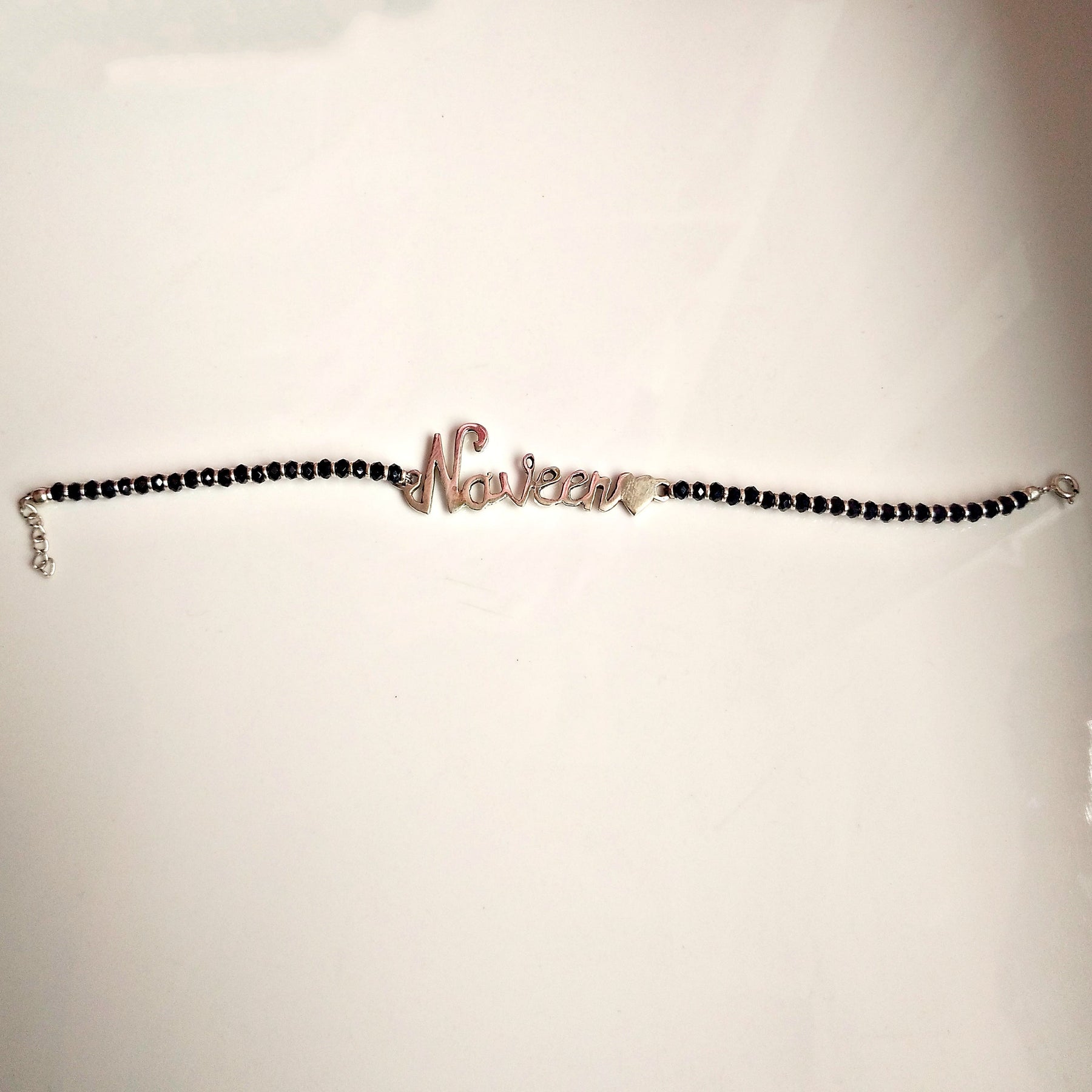 Customised Gold Plated Name Bracelate With Heart - Myfancycrafts India  Myfancycrafts India