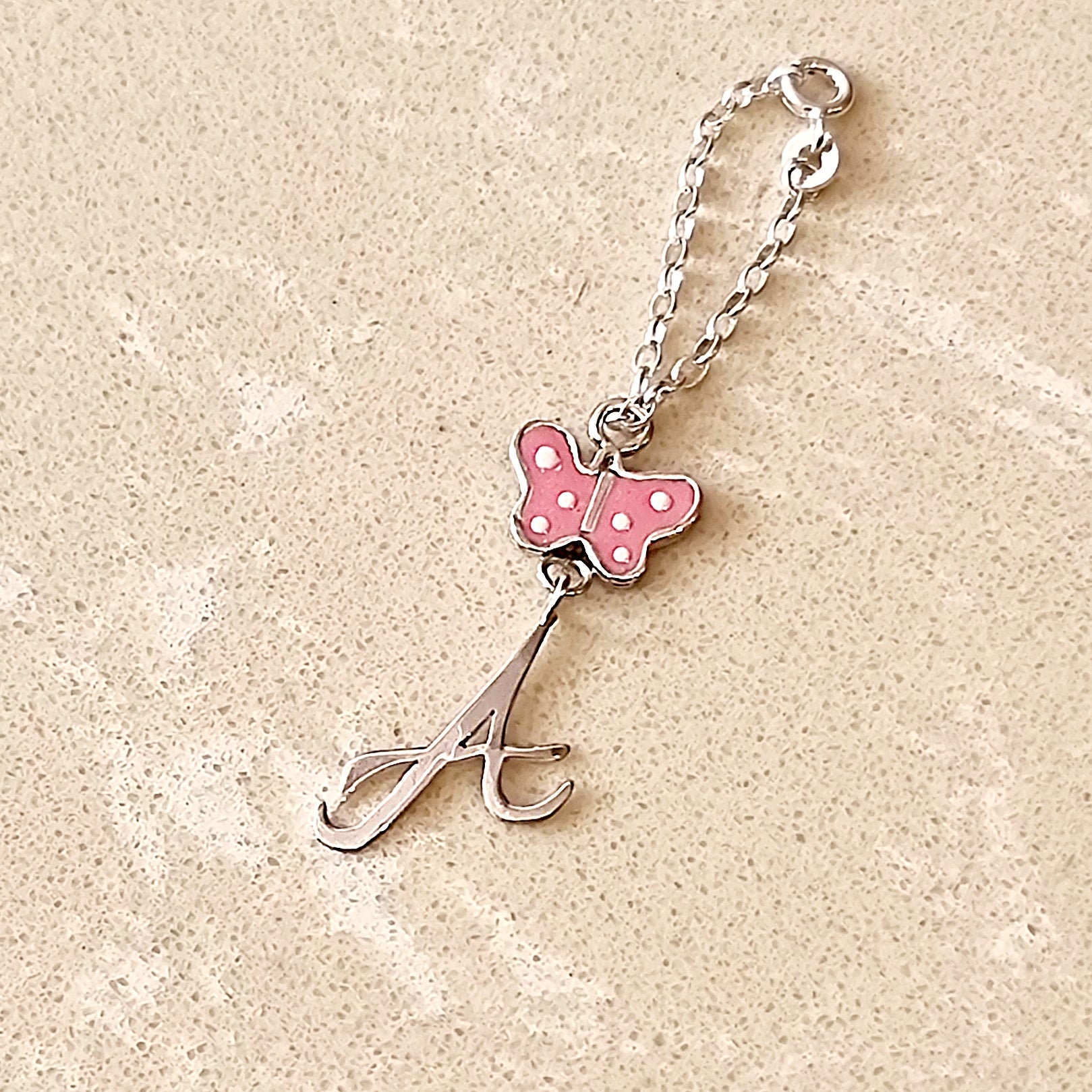 Personalised Name Initial Butterfly Watch Charm
