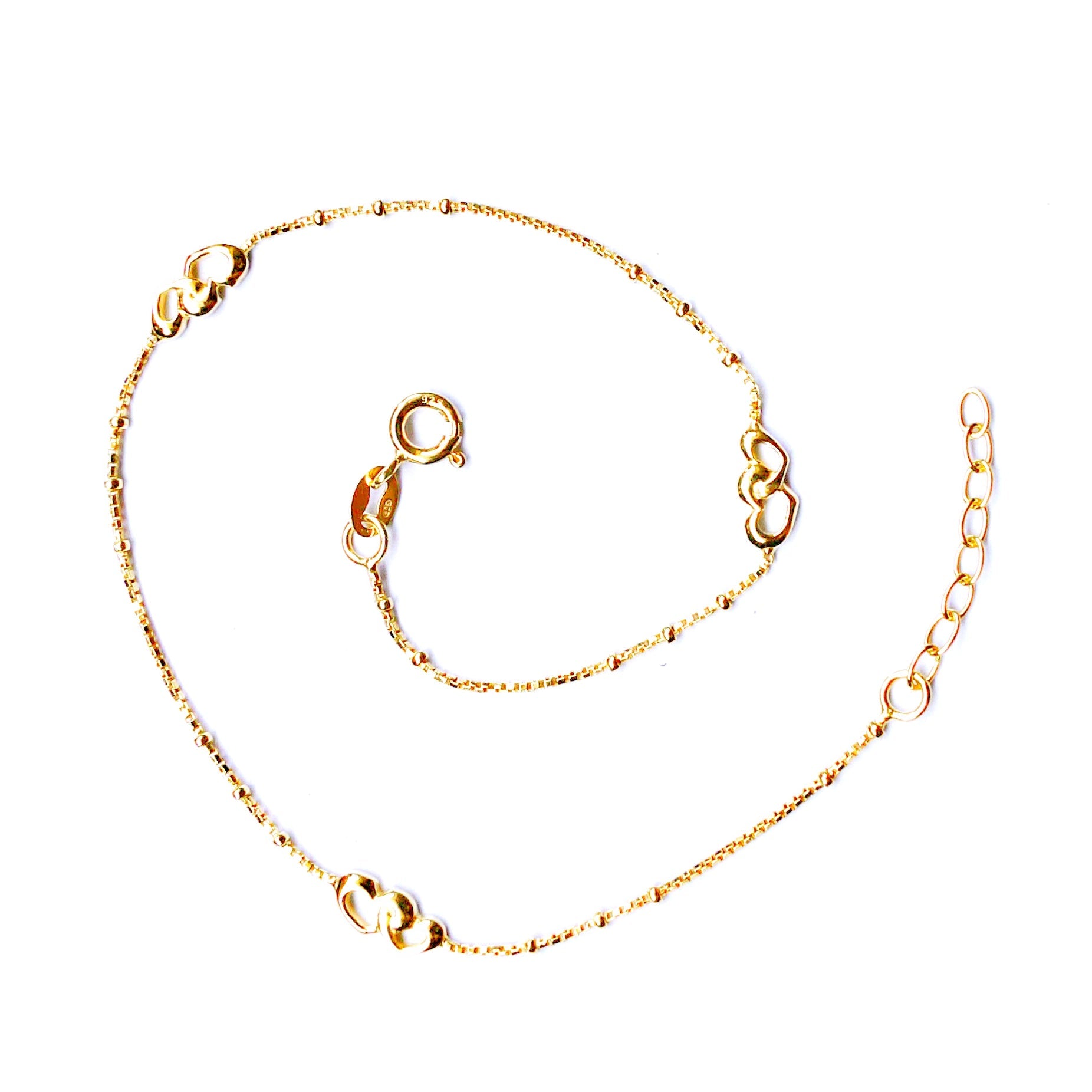 The Golden Couple Hearts Anklet (Single/Pair)