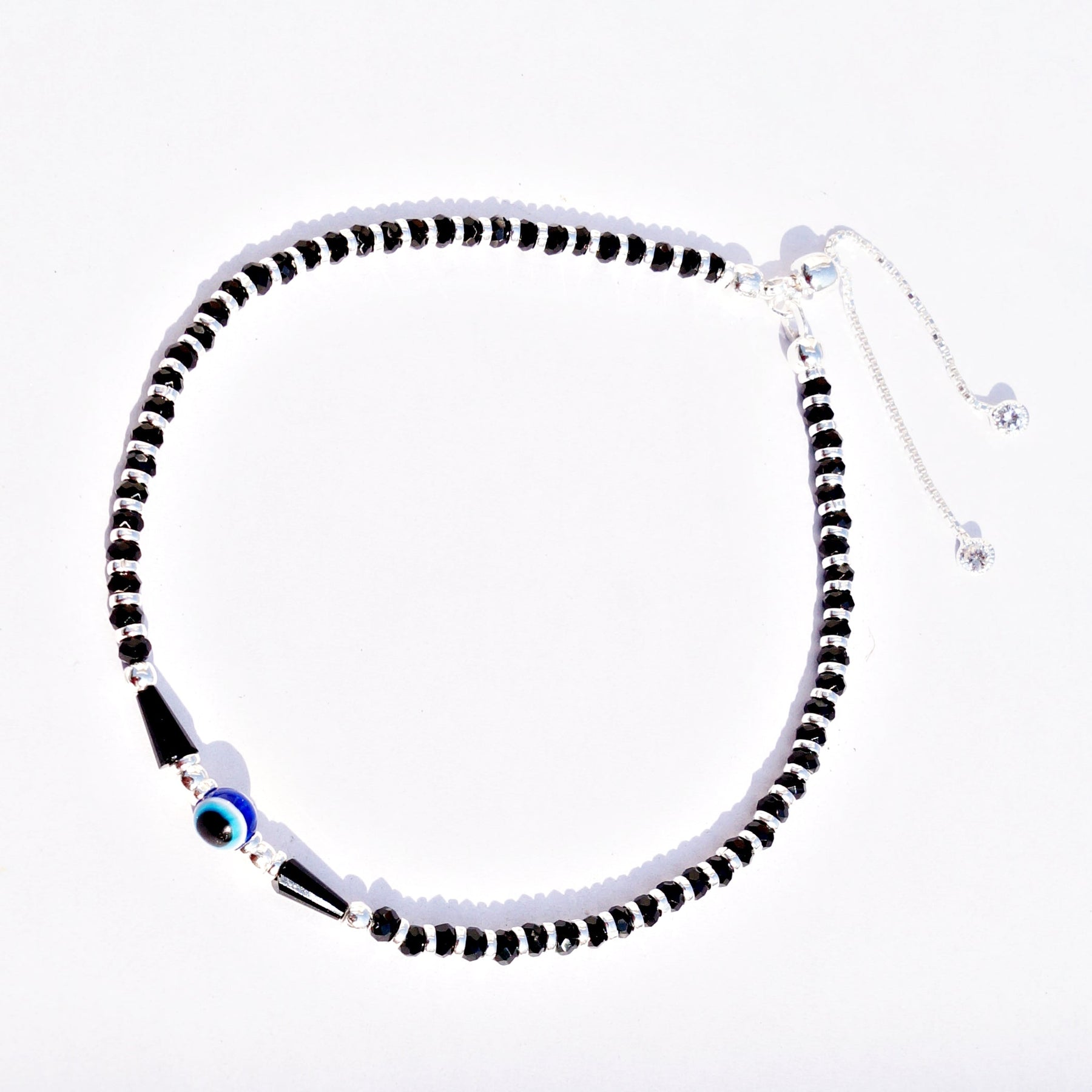 Adjustable Evil Eye Nazariya with Pear Beads Anklet (Single/Pair)