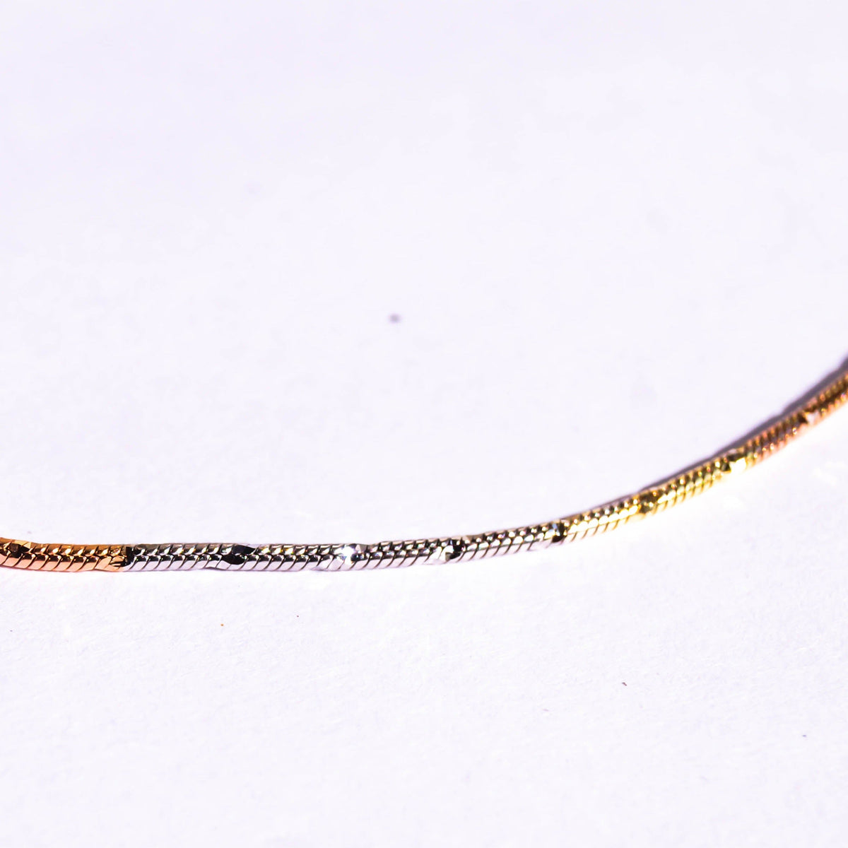 Snake Chain Tricoloured Anklet (Single/Pair)