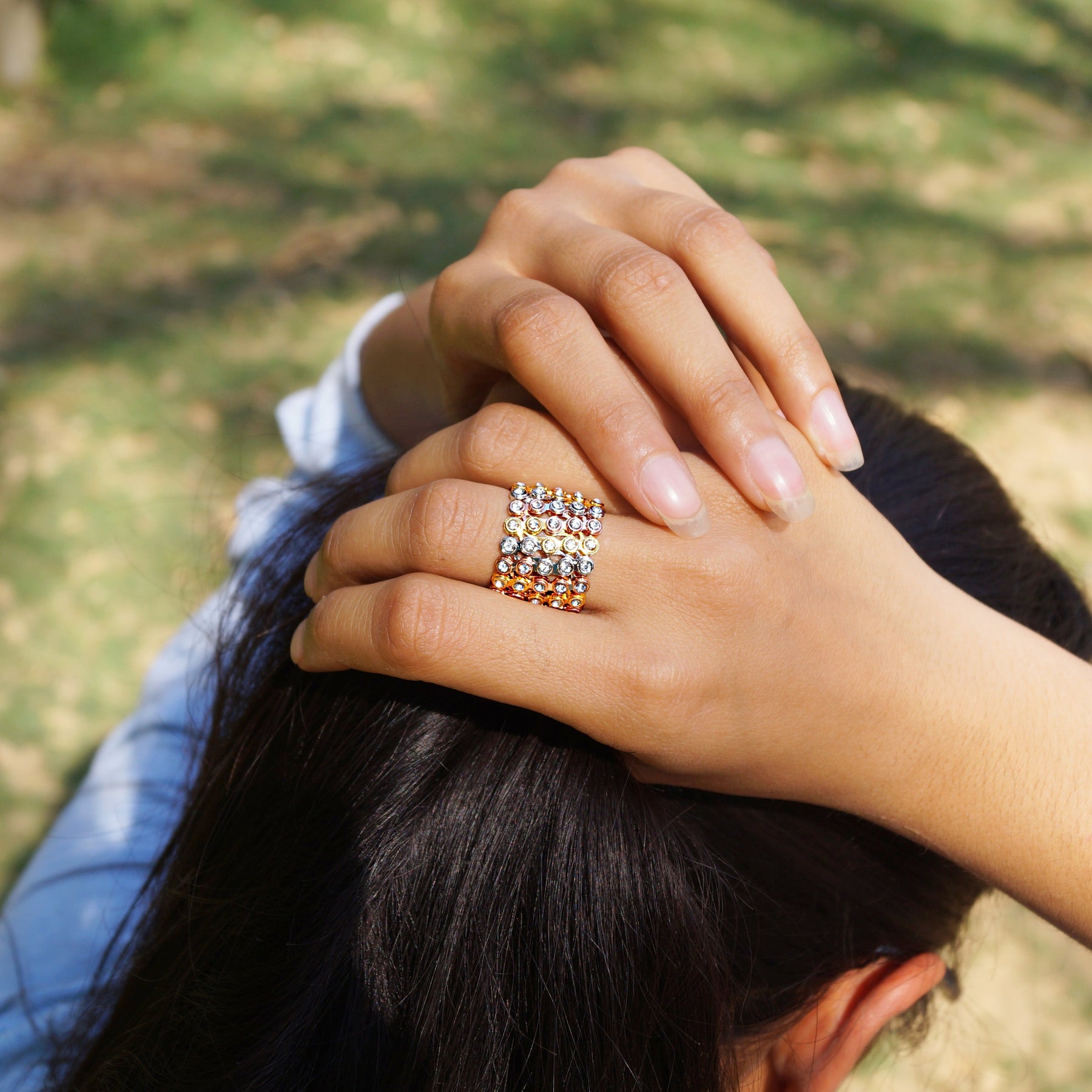 Kite cut sunstone ring gold vintage sunstone engagement ring set rose –  WILLWORK JEWELRY