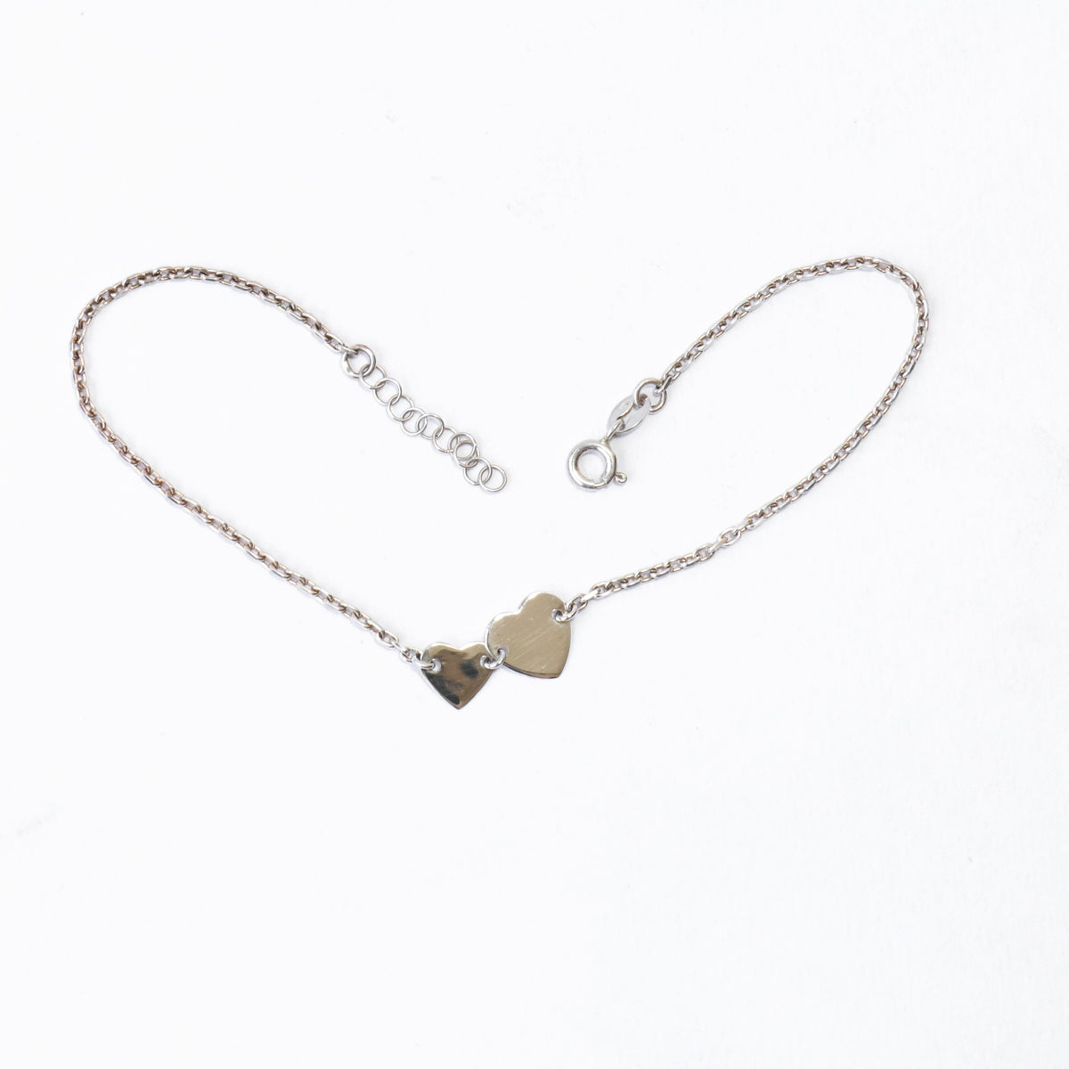 Coupled Silver Heart Anklet (Single/Pair)