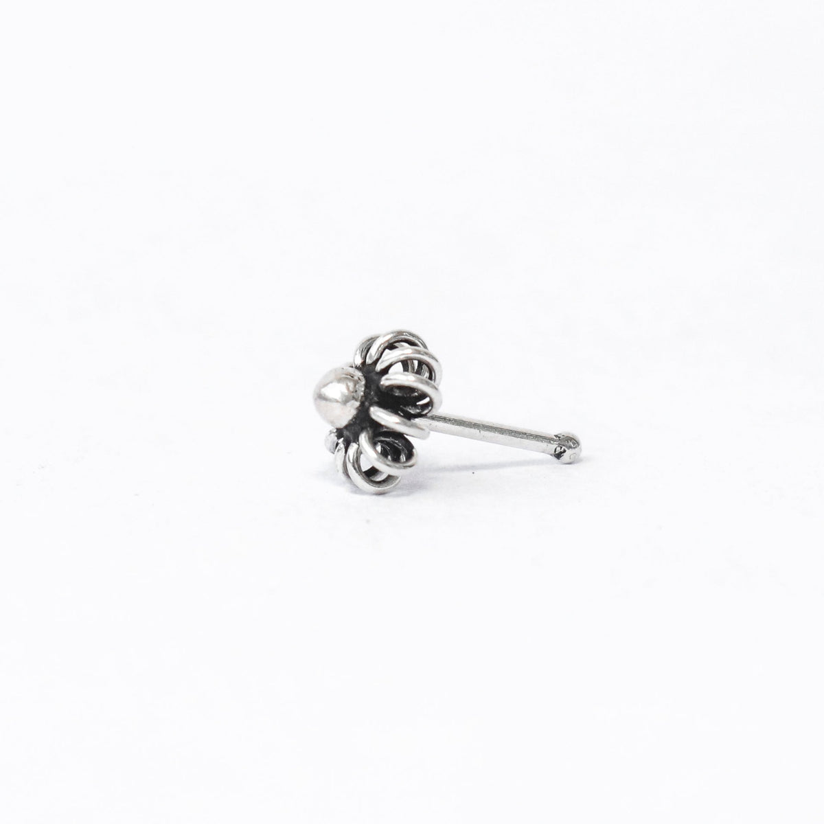 Imperial Silver Flower Nose Pin