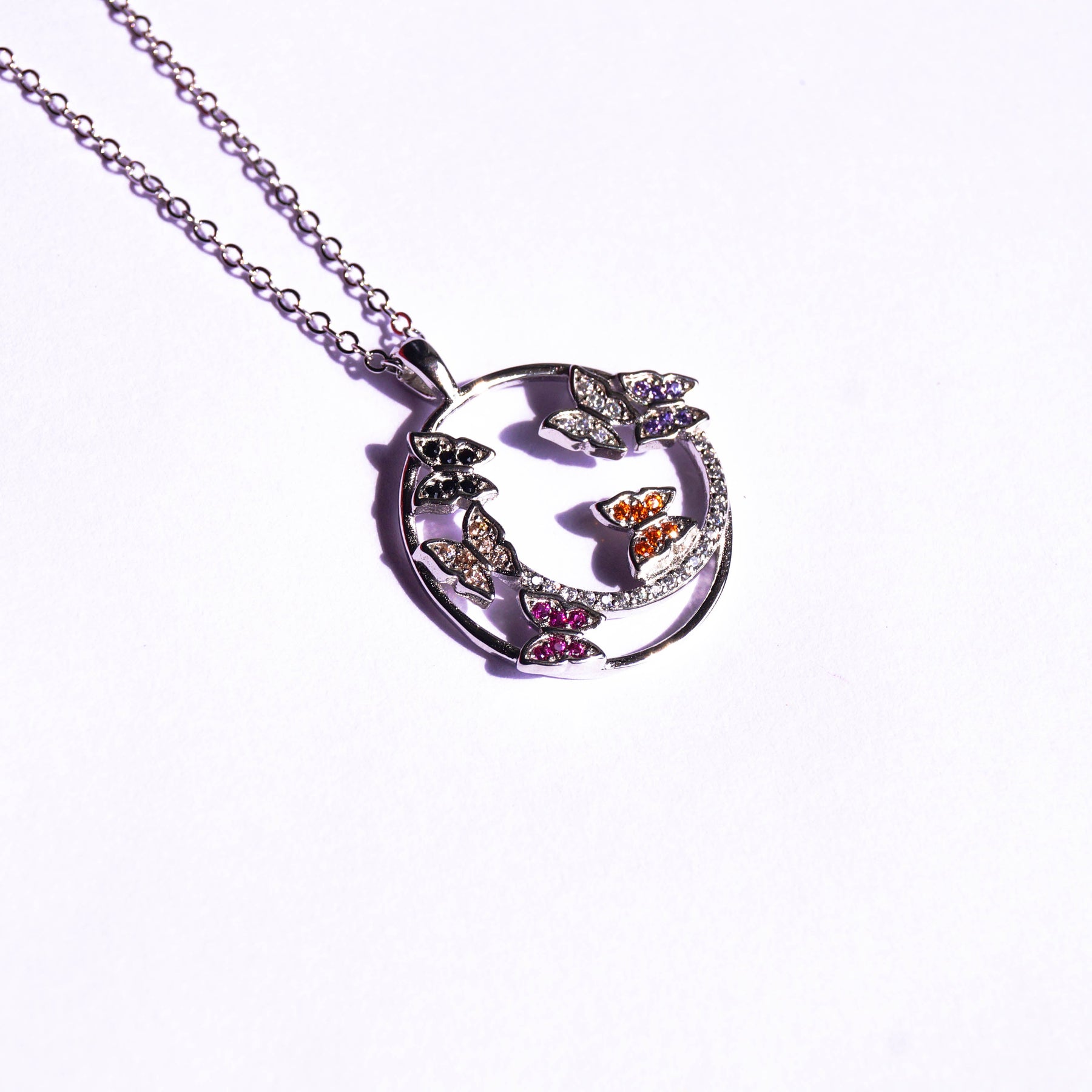 Circle of Butterfly Pendant Chain