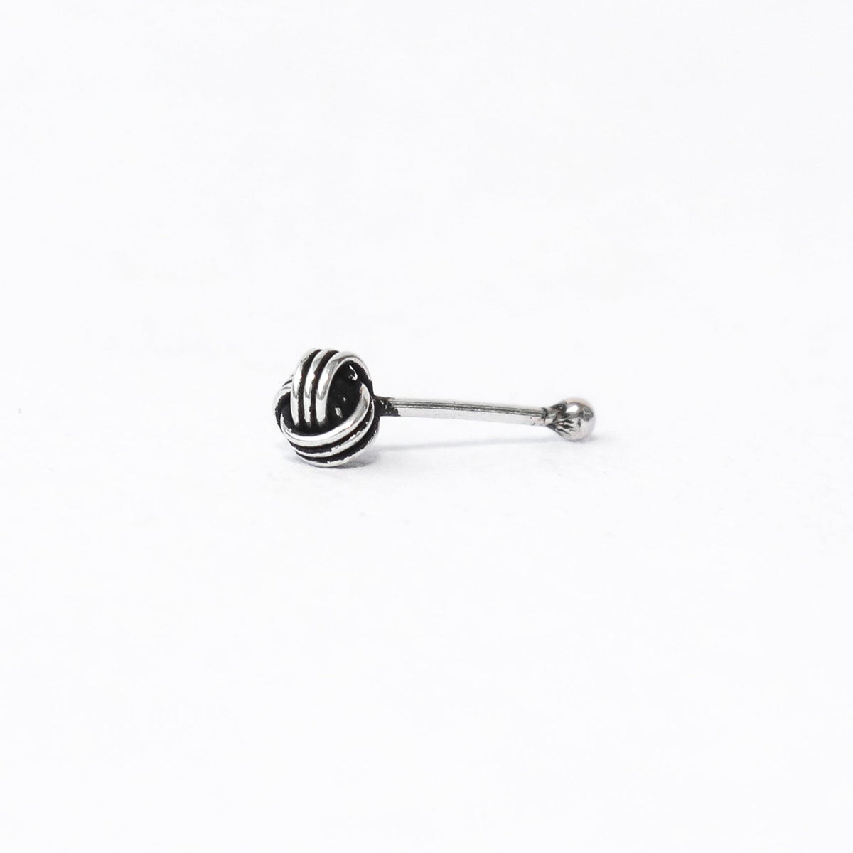 The Oxidised Knot of Silver Nose Pin