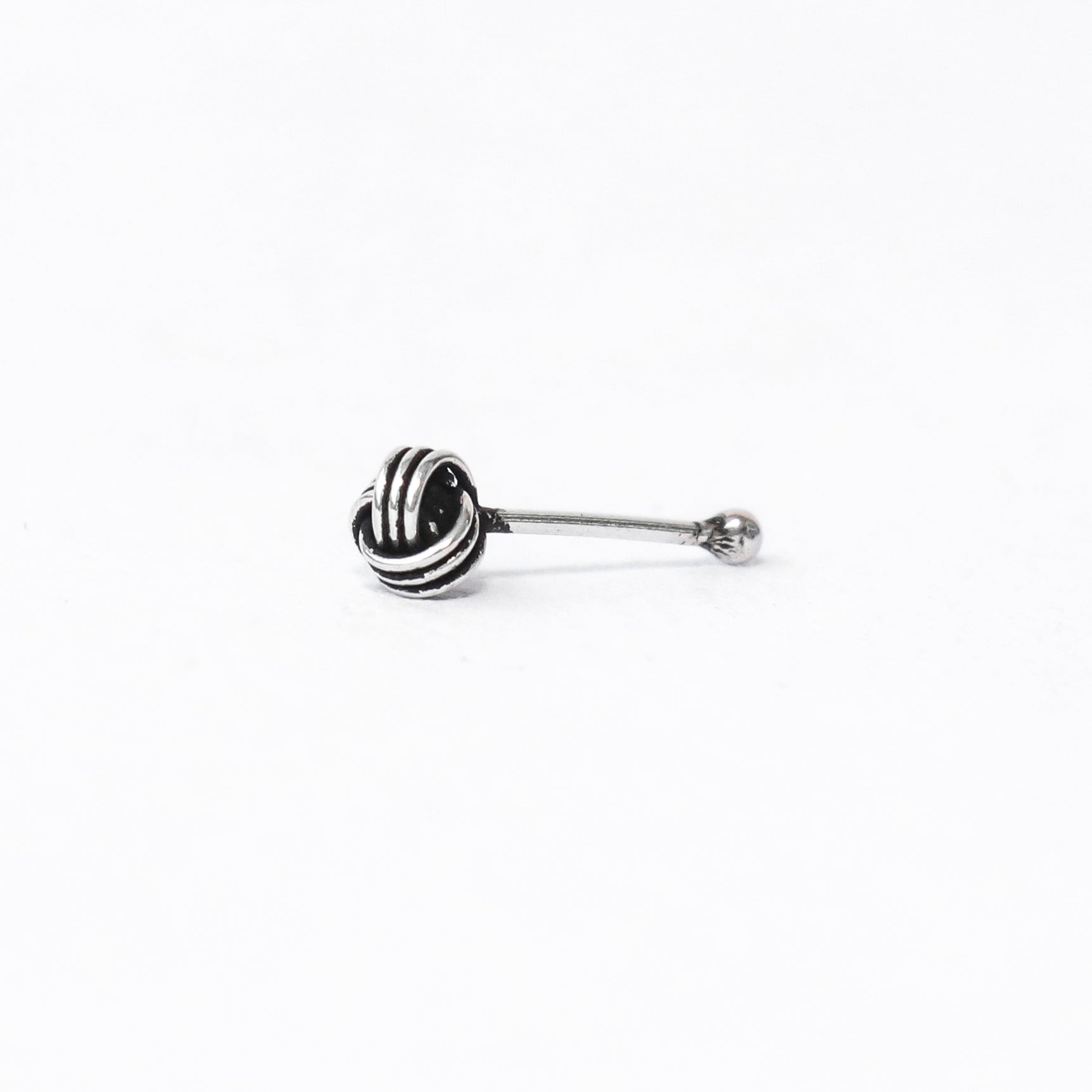 The Oxidised Knot of Silver Nose Pin