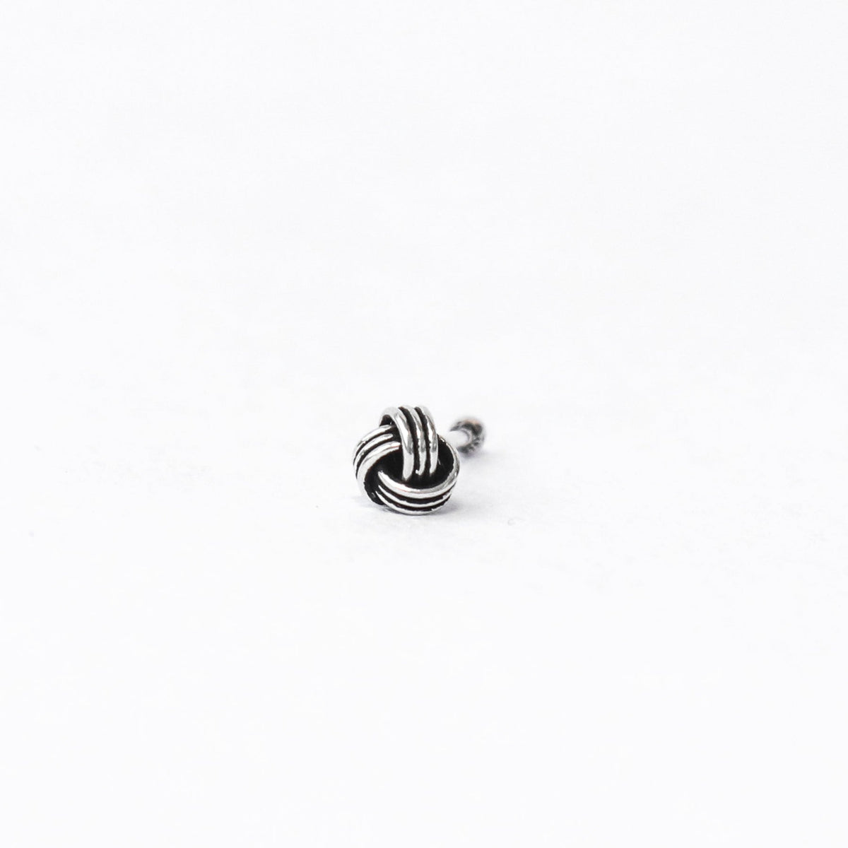 The Oxidised Knot of Silver Nose Pin