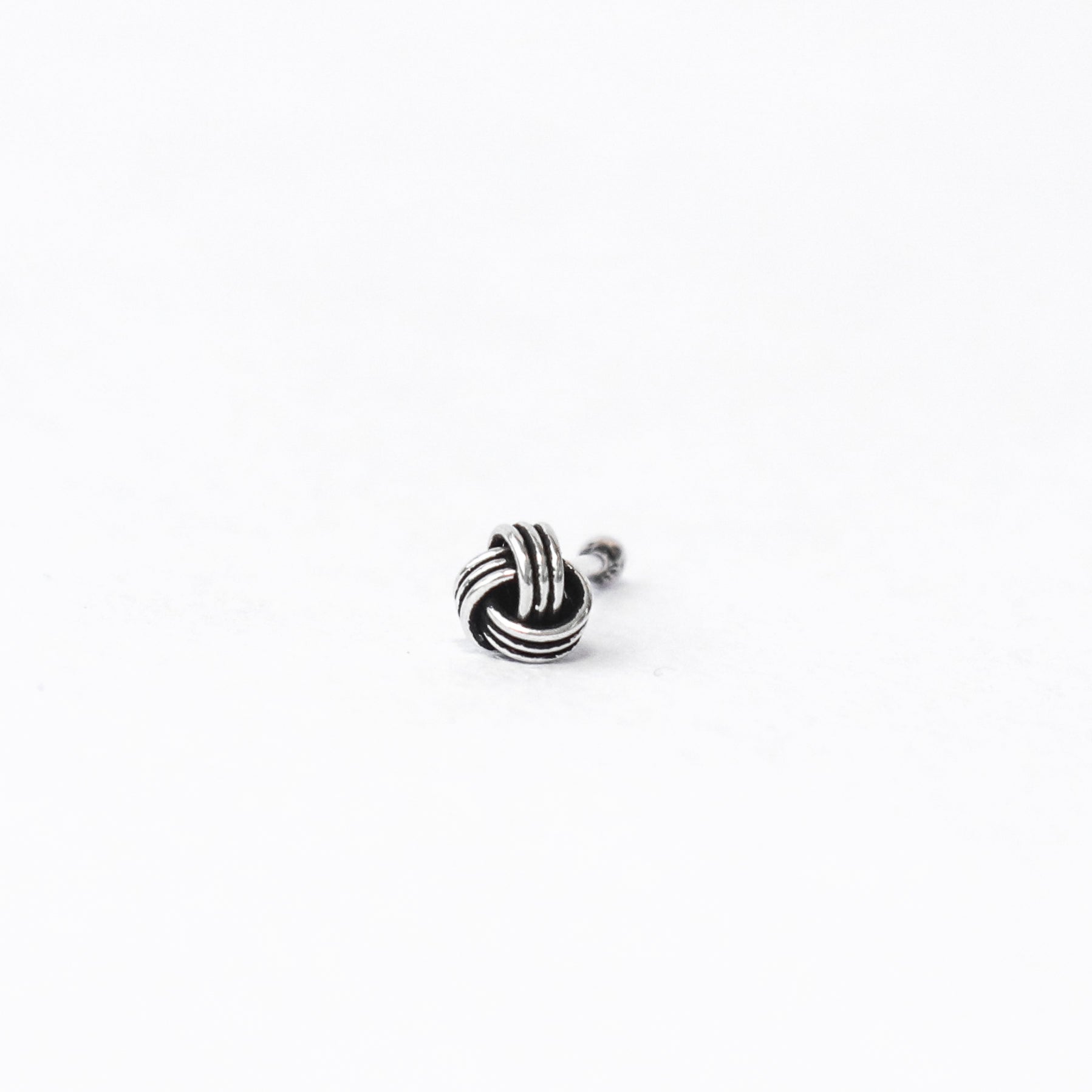 The Oxidised Knot of Silver Nose Pin