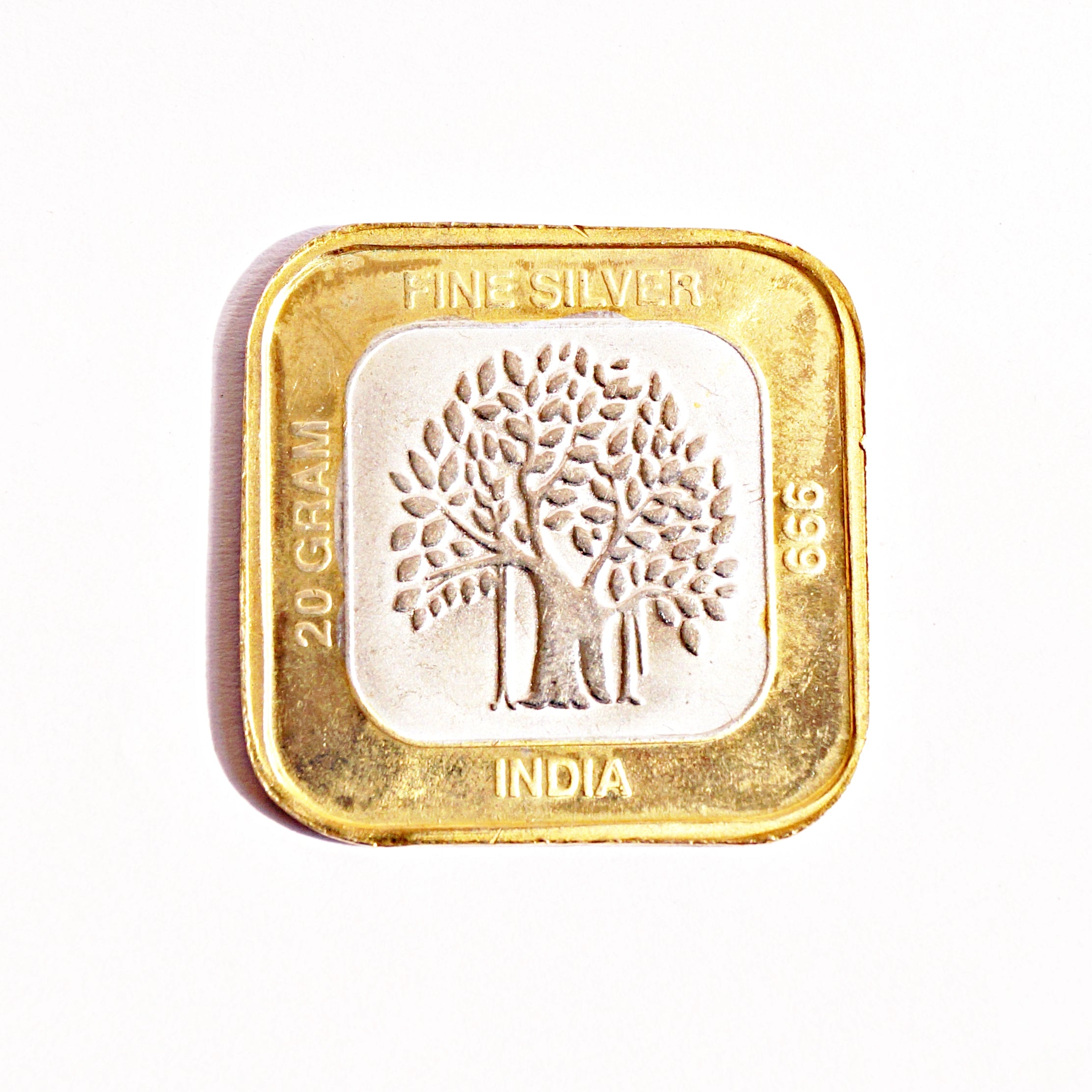 Pure Silver 20 Grams Radha-Krishna Square Coin