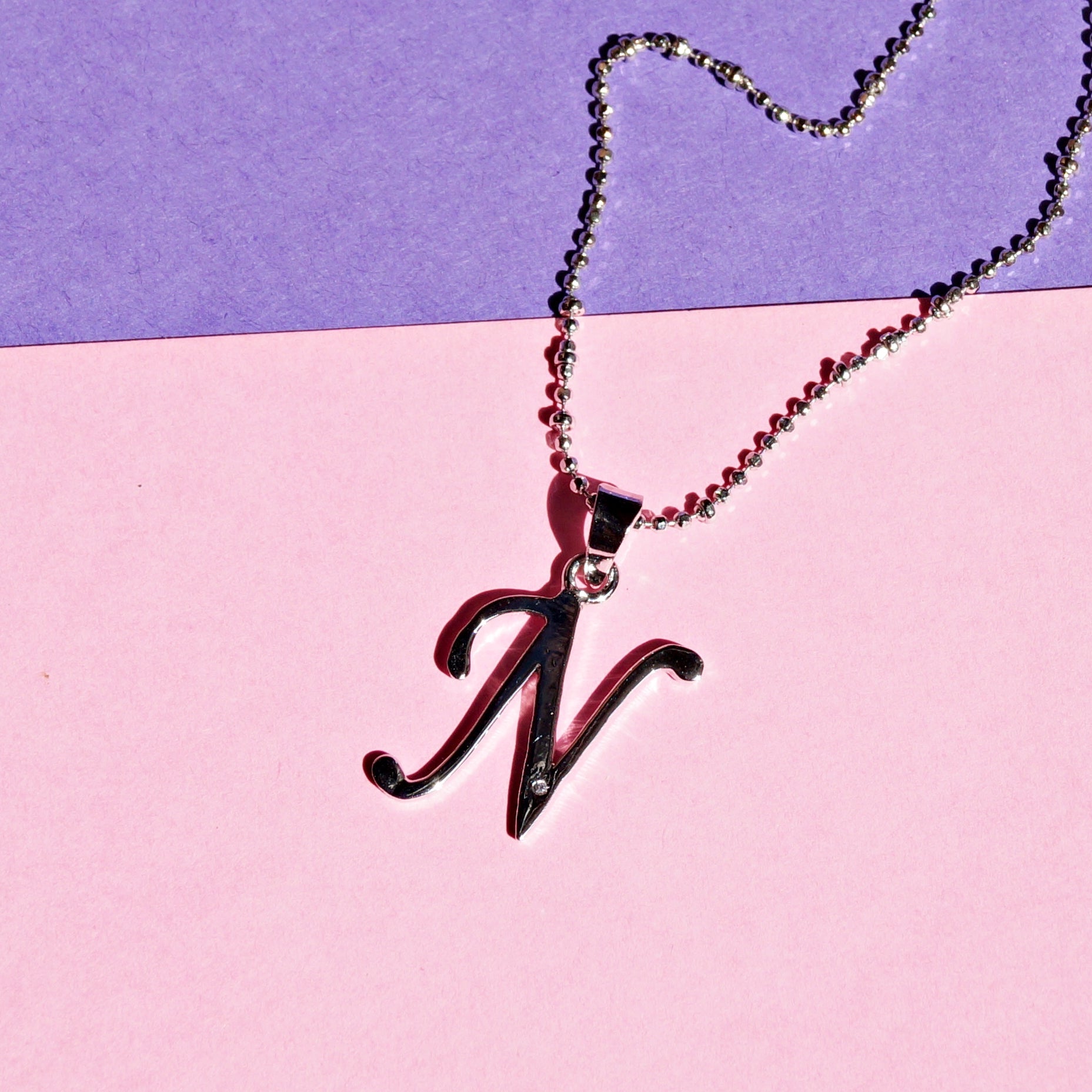 Customised Name Initial Stencil Necklace