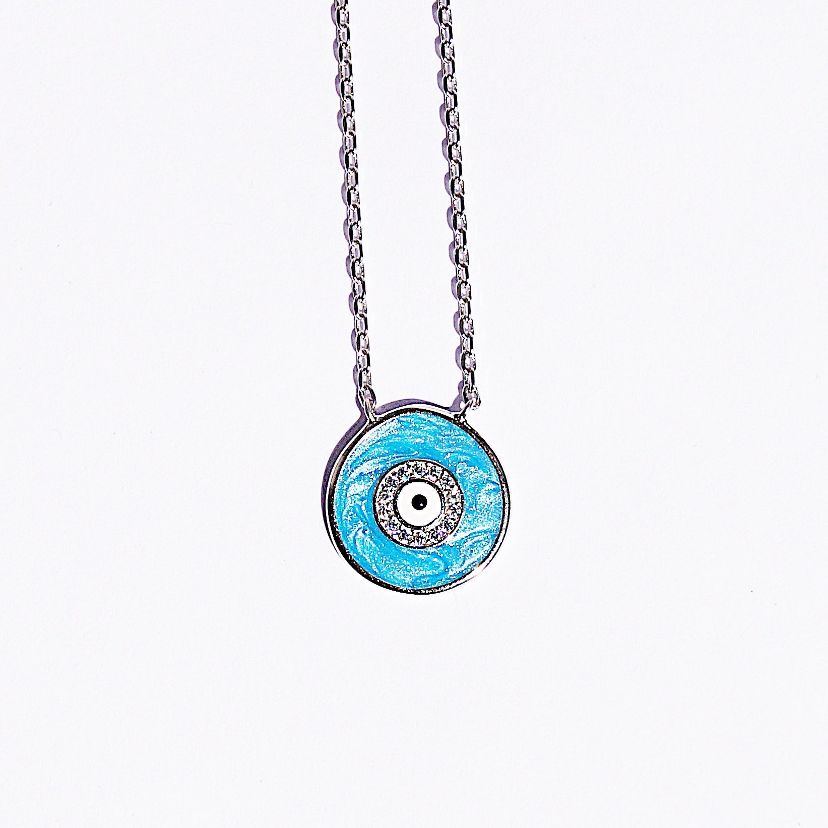 Resin Sky Blue evil eye Neck chain