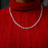 Double Link Patterned Oval Neck Chain (Unisex)