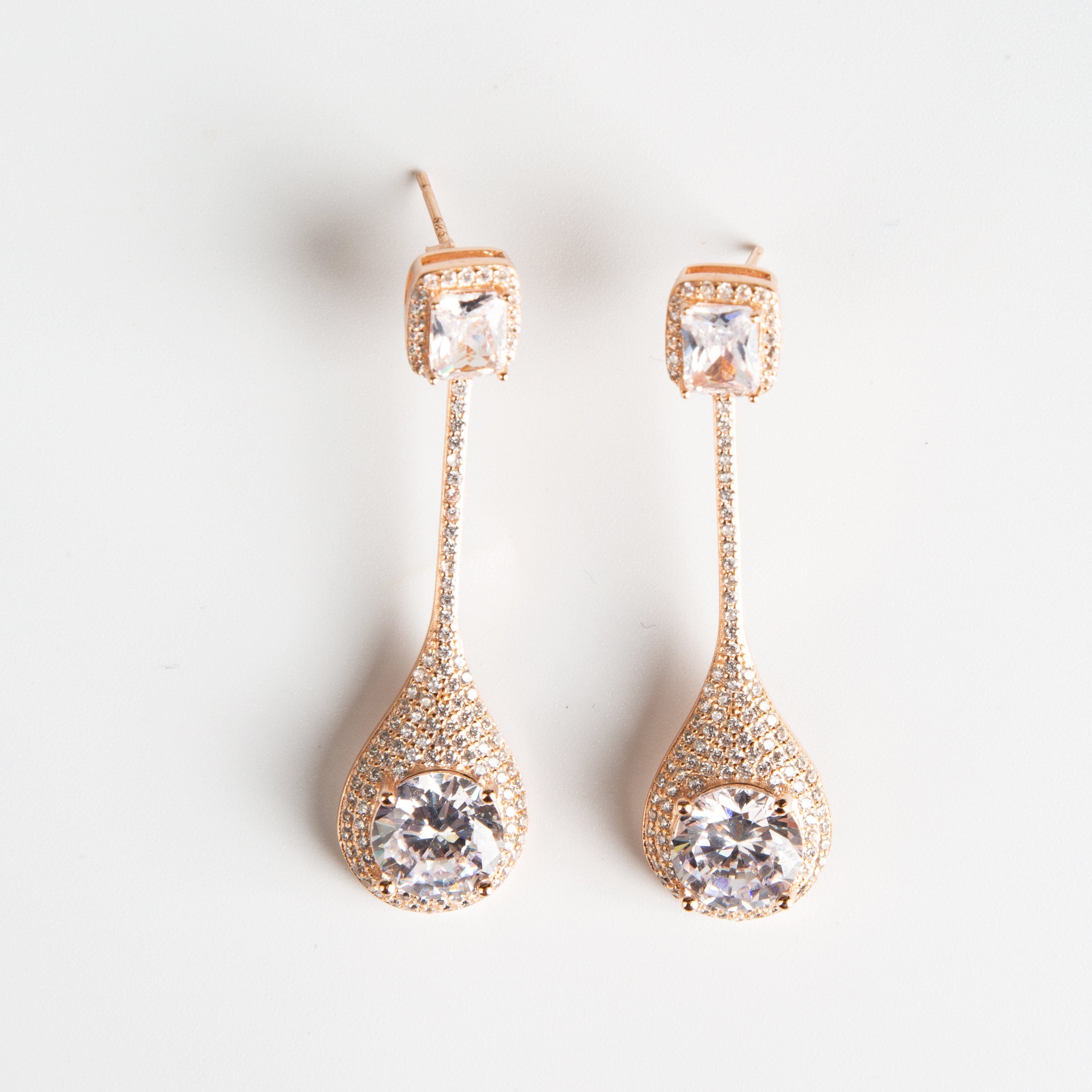 Rose gold Drop Glam Earrings