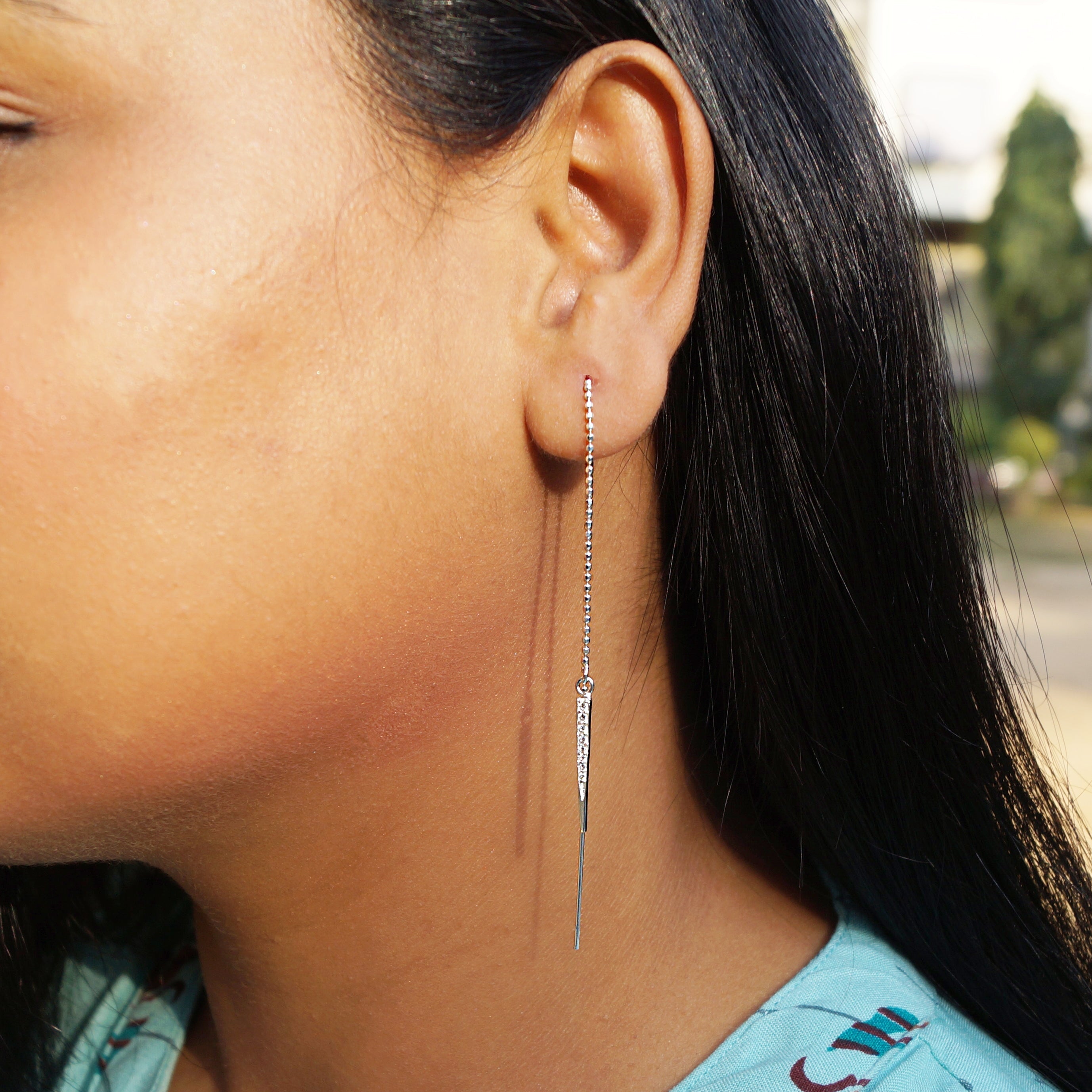 The Cz Needle Sui Dhaga Earrings