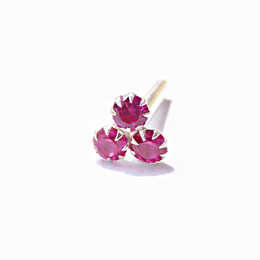 The Ruby Clover Nose Pin (5mm)