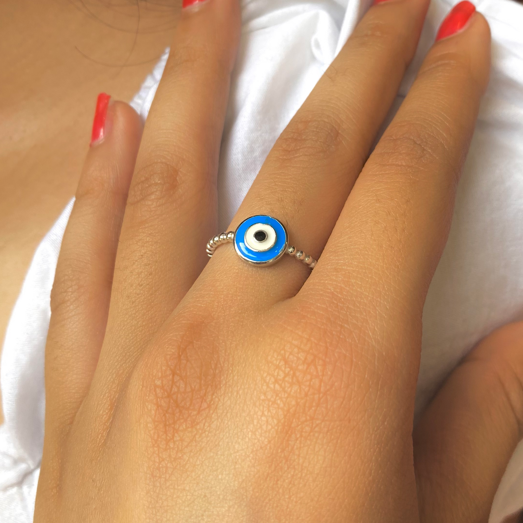 Round Evil Eye Solid Ring