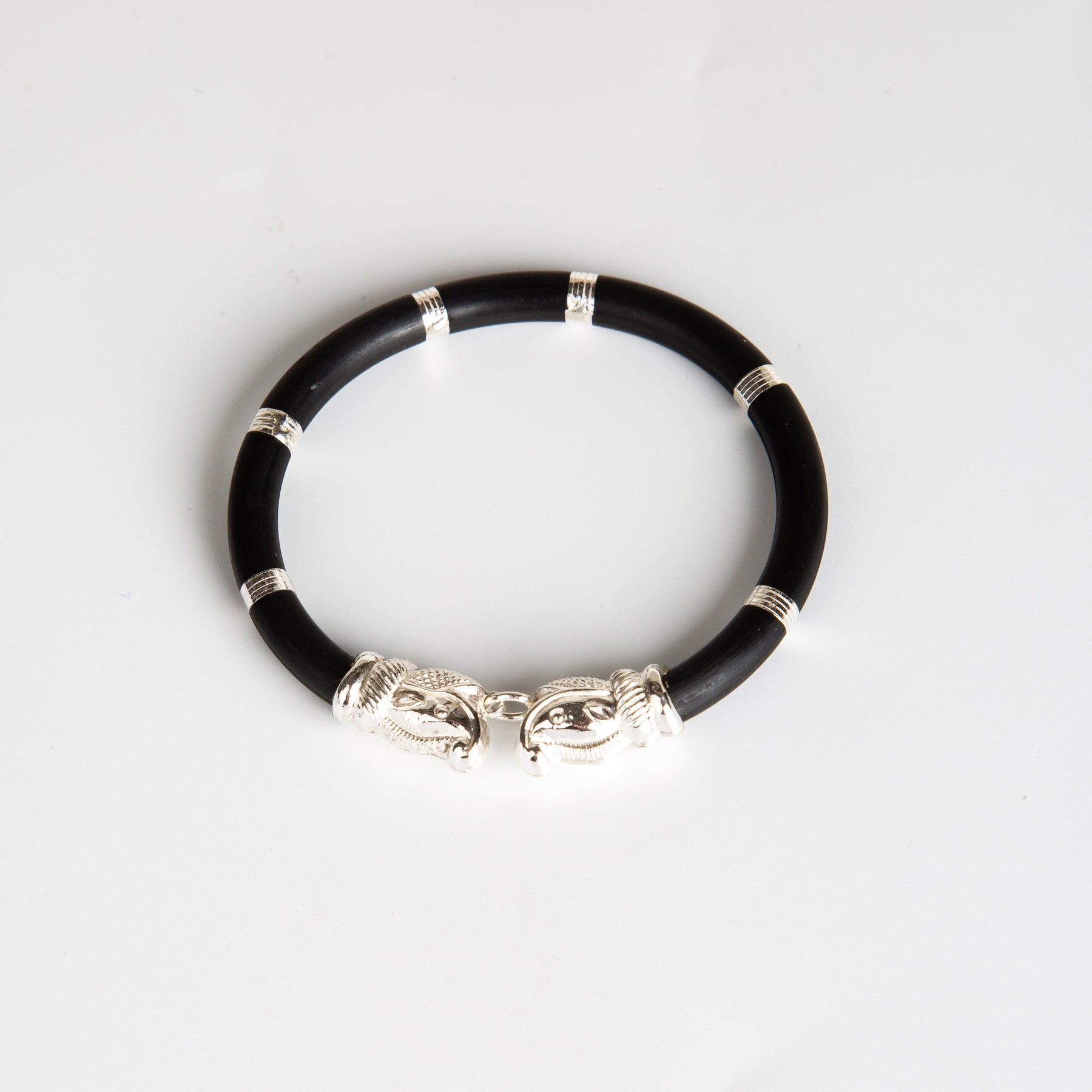 Leather in Silver Baby Bracelet (Single/Pair)