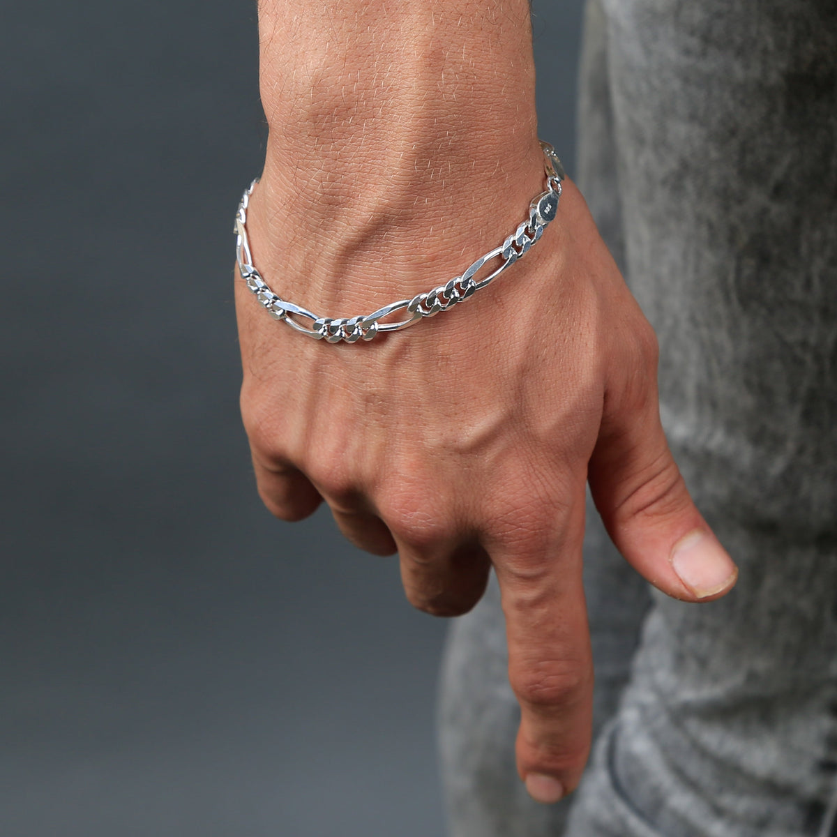 Ethnic Thai Silver Men's Stylish Interlocking Link Chain Bracelet –  zenheavens