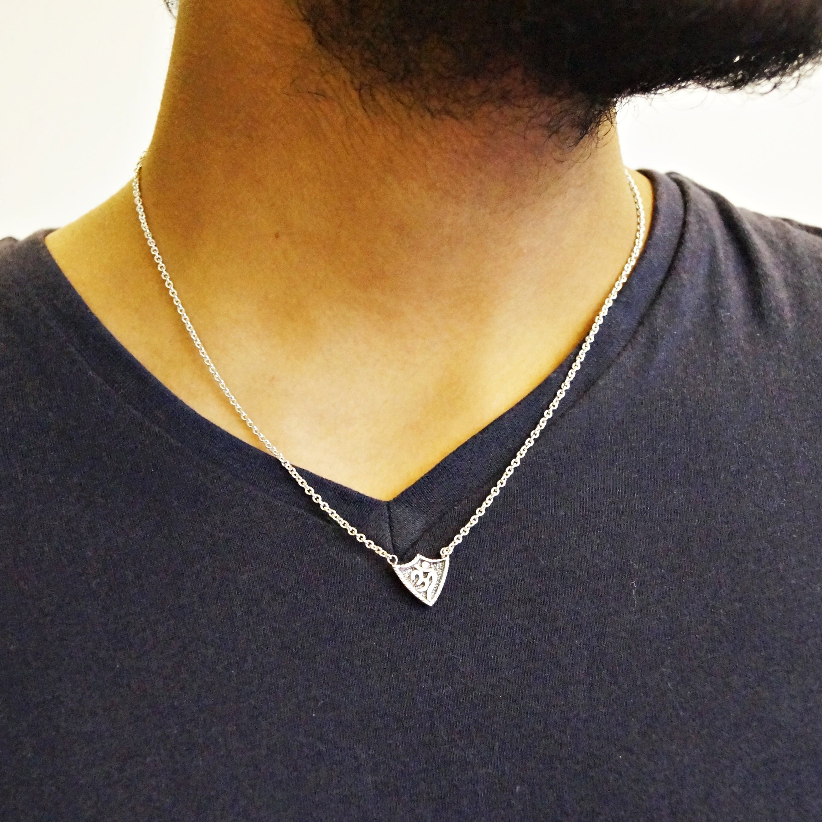 Shield Om Pendant Chain
