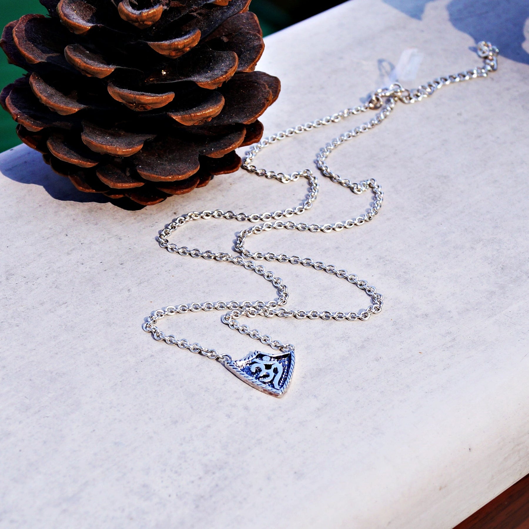 Shield Om Pendant Chain