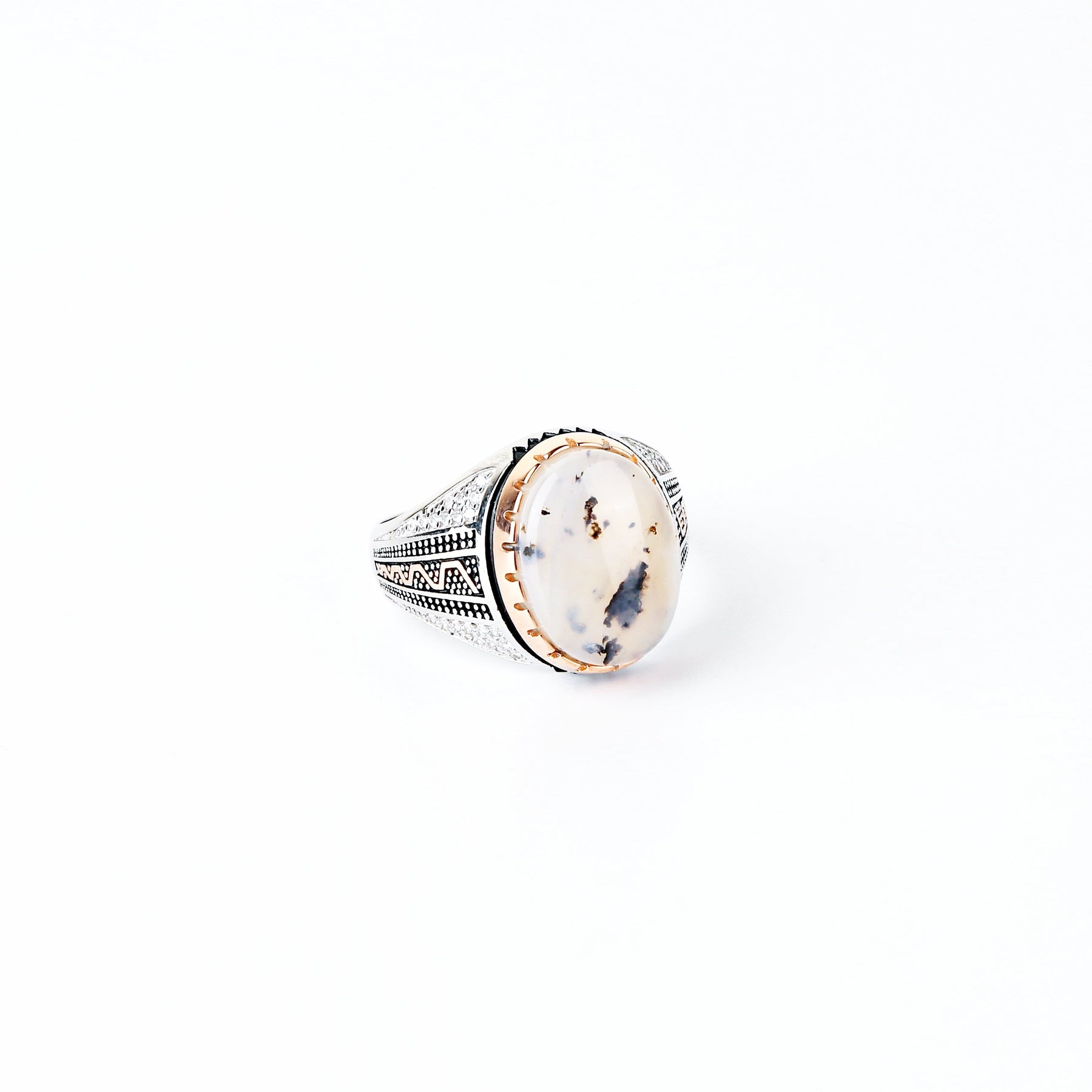 Oval Stone Cz and Rosegold Ring