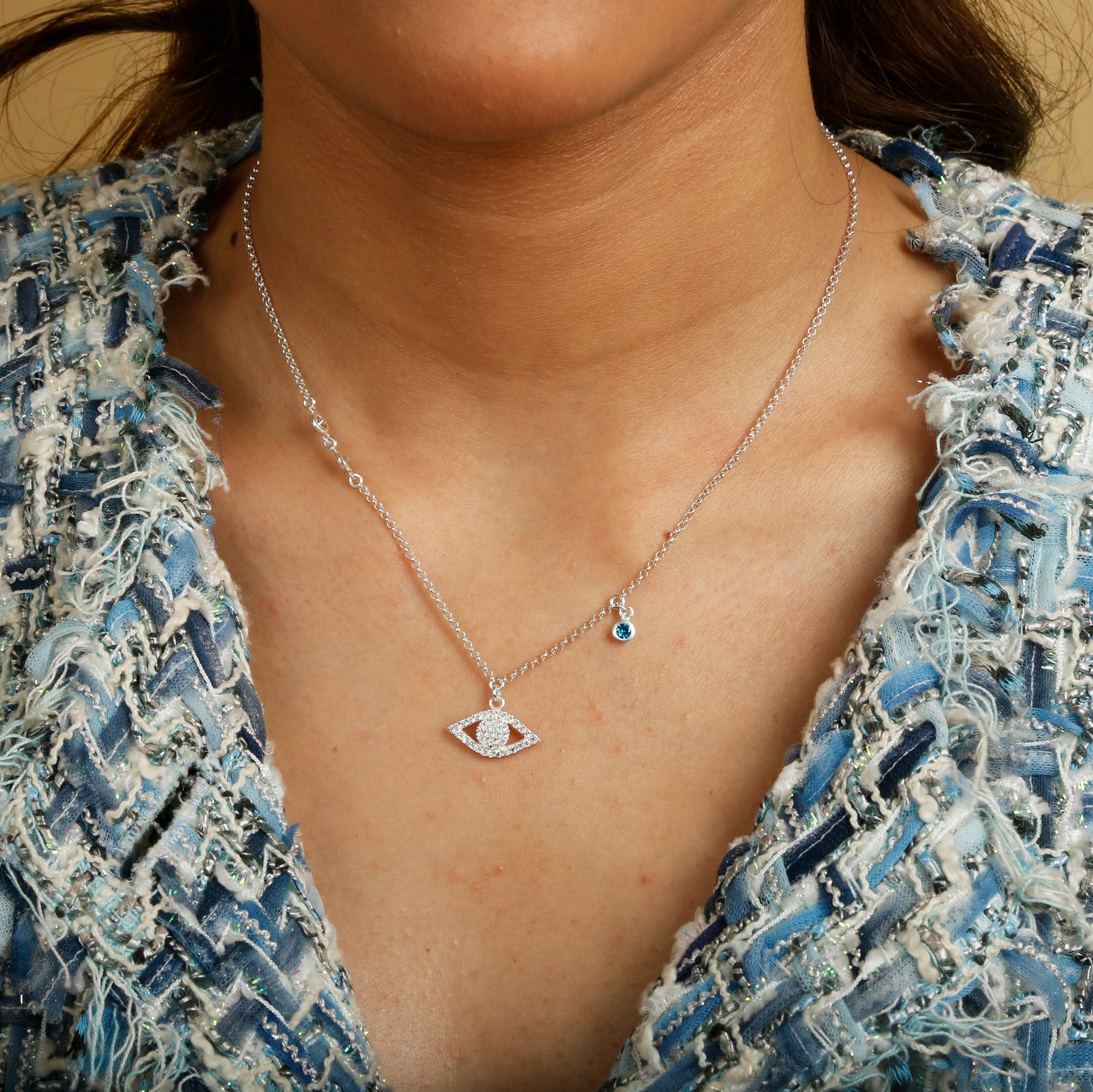 Sterling Silver Hamsa Pendant Necklace with Evil Eye and Three Fish, Jewish  & Israeli Jewelry | Judaica Web Store
