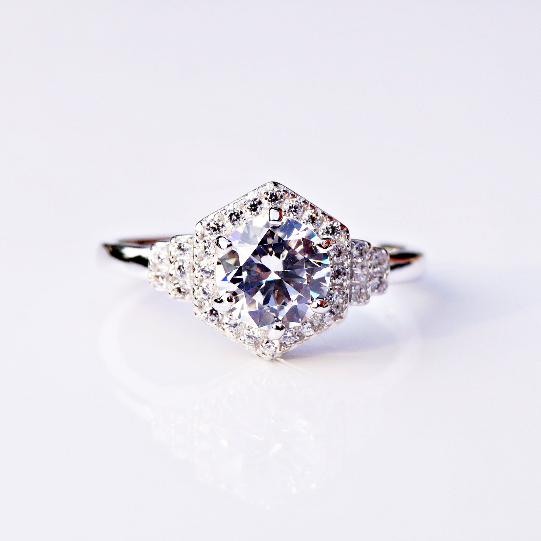 The Hexagon Solitaire Ring