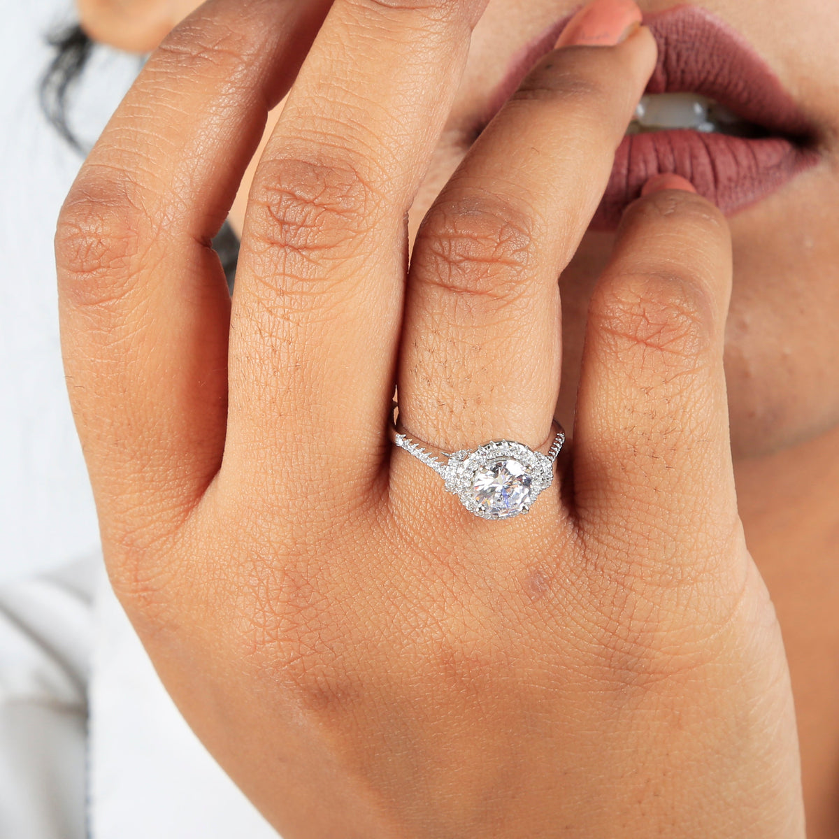 The Halo and Cz Garland Solitaire Ring