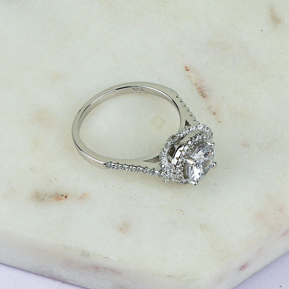 The Halo and Cz Garland Solitaire Ring